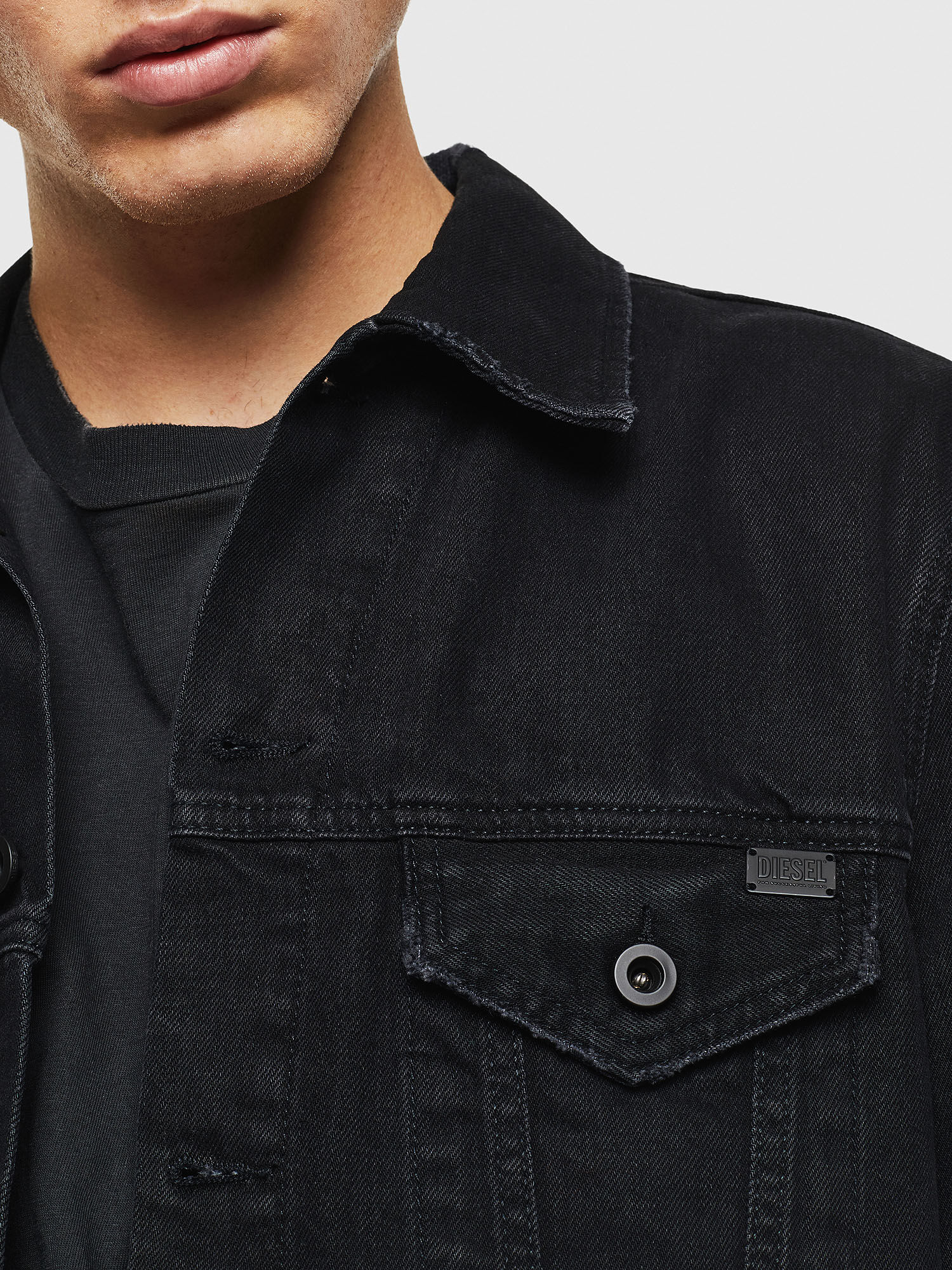 diesel black denim jacket