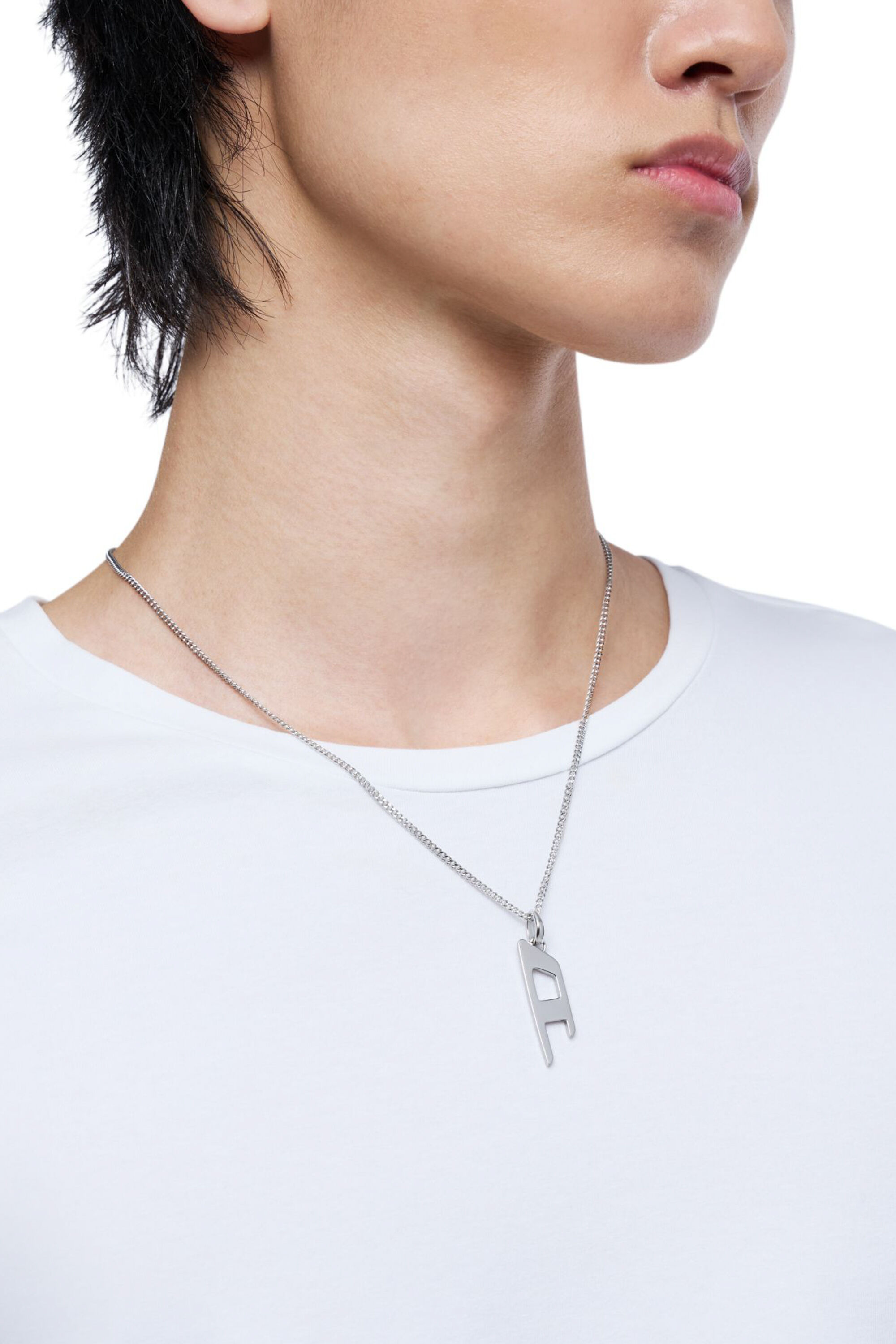 アクセサリー Diesel Logo Chain Necklace Diesel Oval D Logo Stainless Steel Choker Necklace