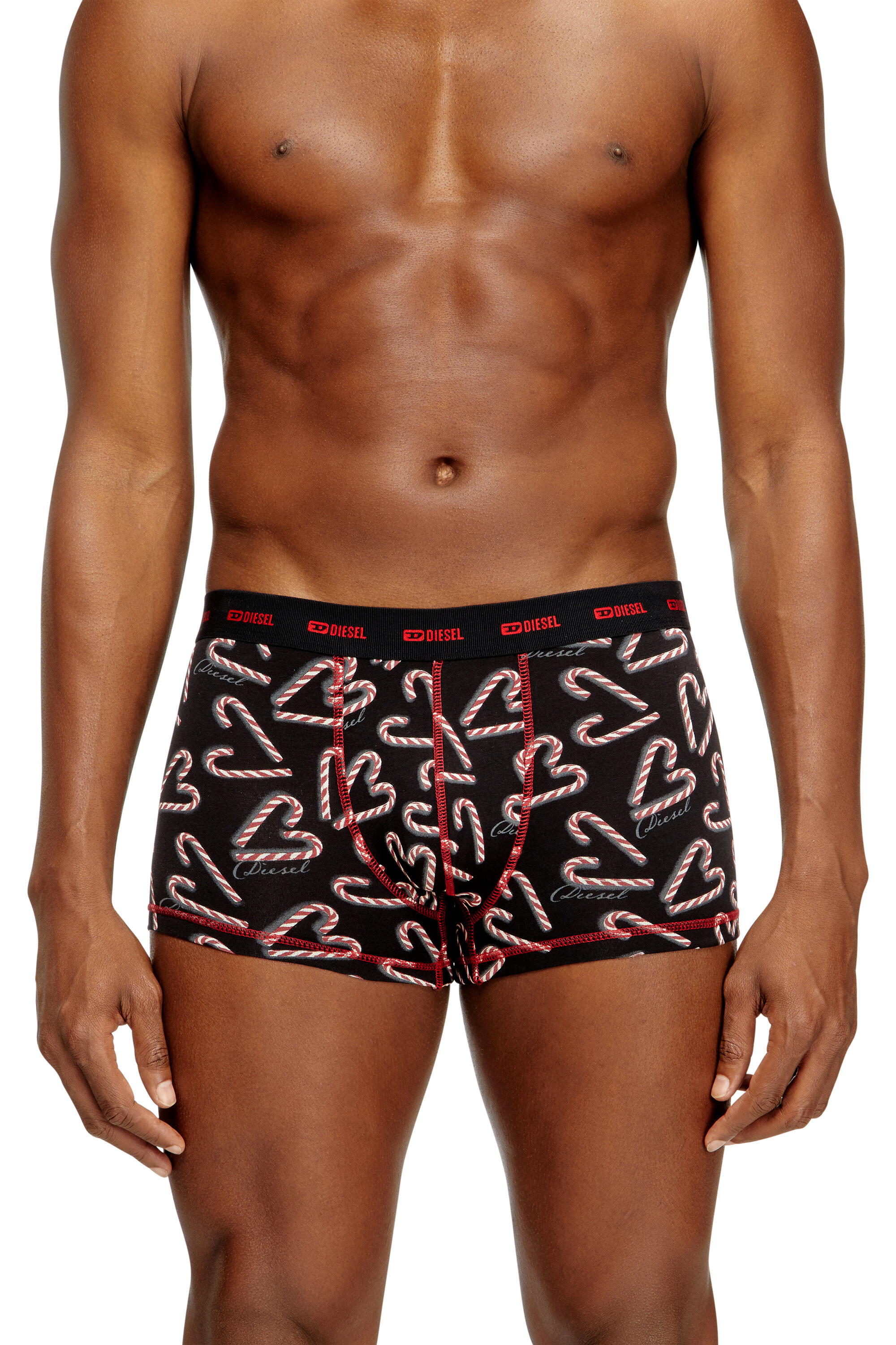 Diesel - DAMIEN-GFT-UTLT-3PACK, Man's Set of three stretch-cotton boxers in Black/Red - 3