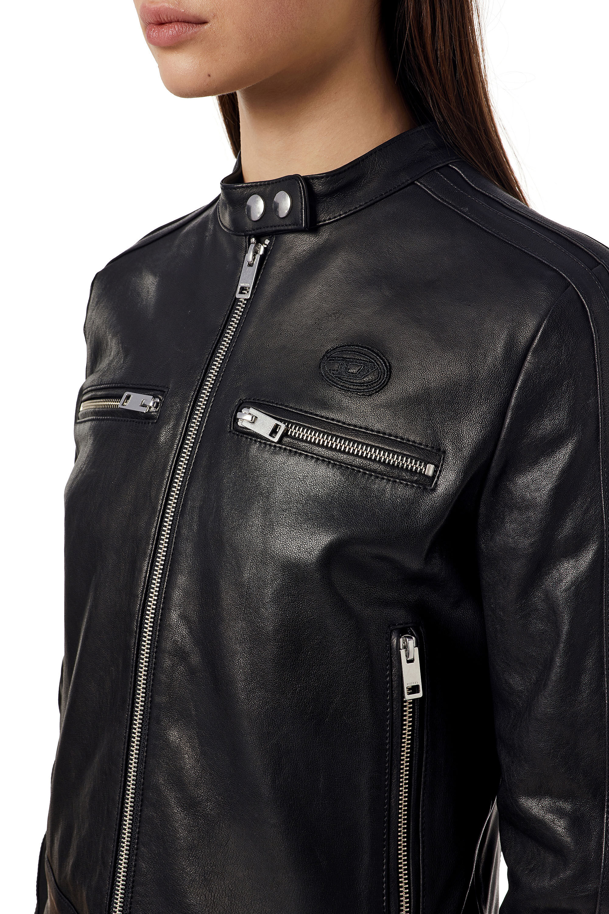 diesel perforated leather jacket