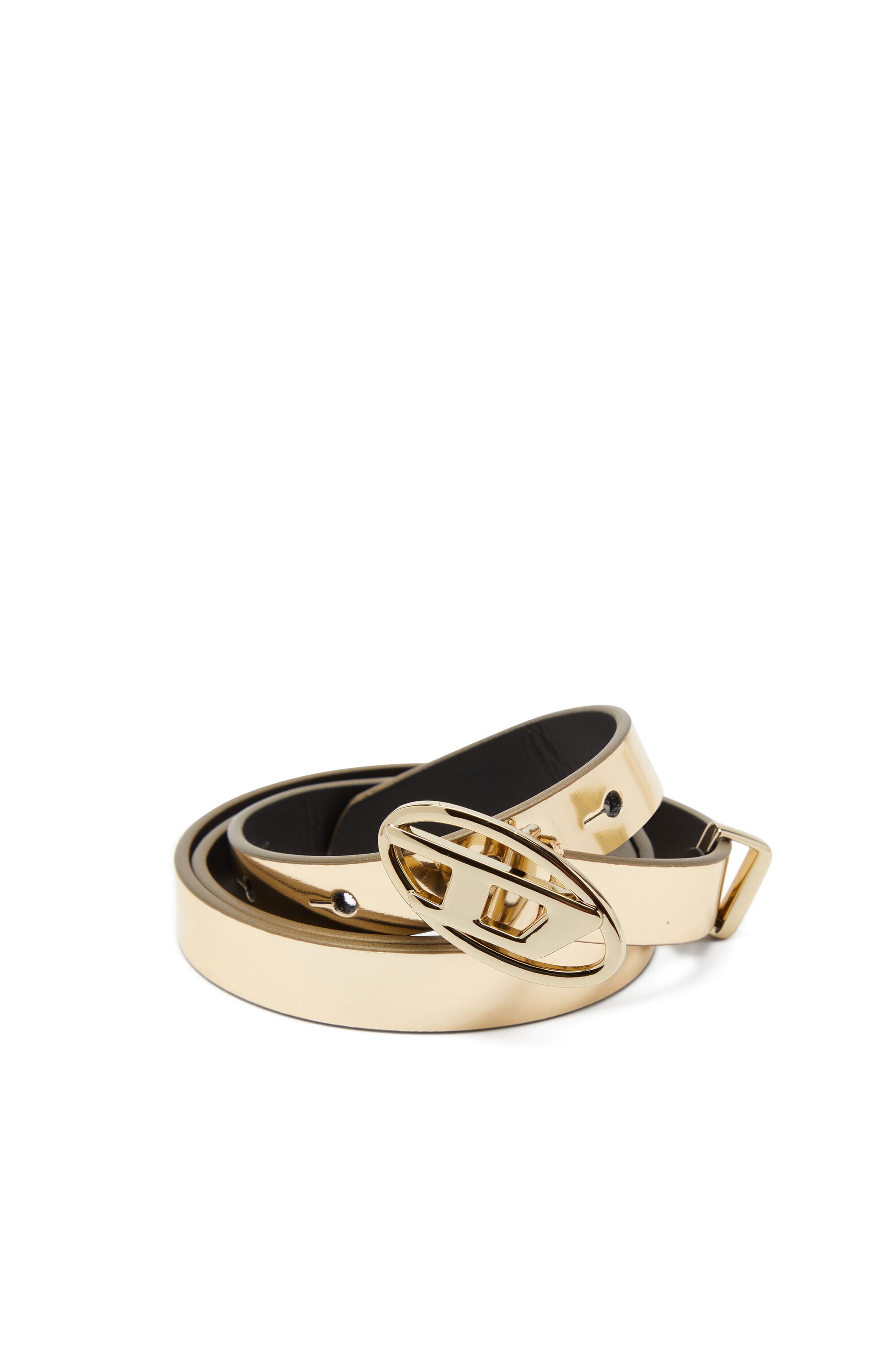 Women's 1.5 cm Slim belt in laminated leather | Gold | Diesel