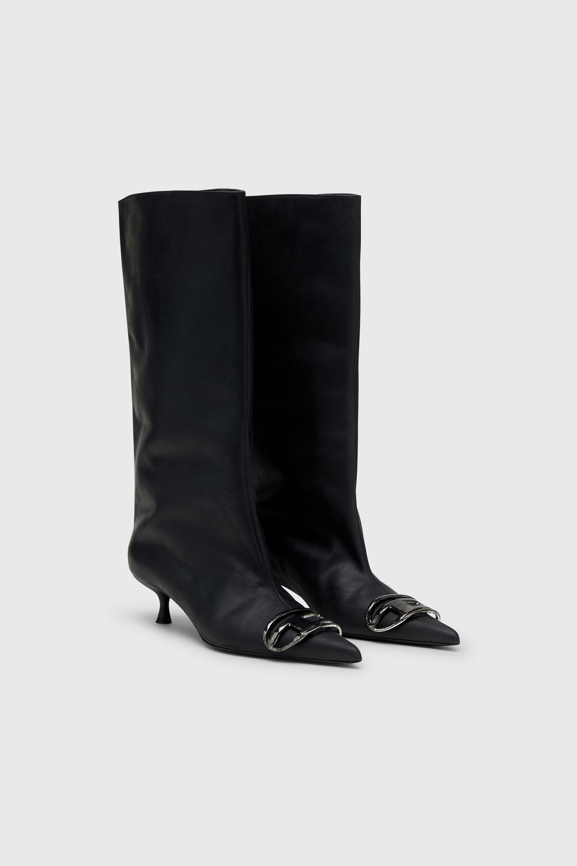 Women's D-Venus-Knee-high boots in oiled leather | Black | Diesel