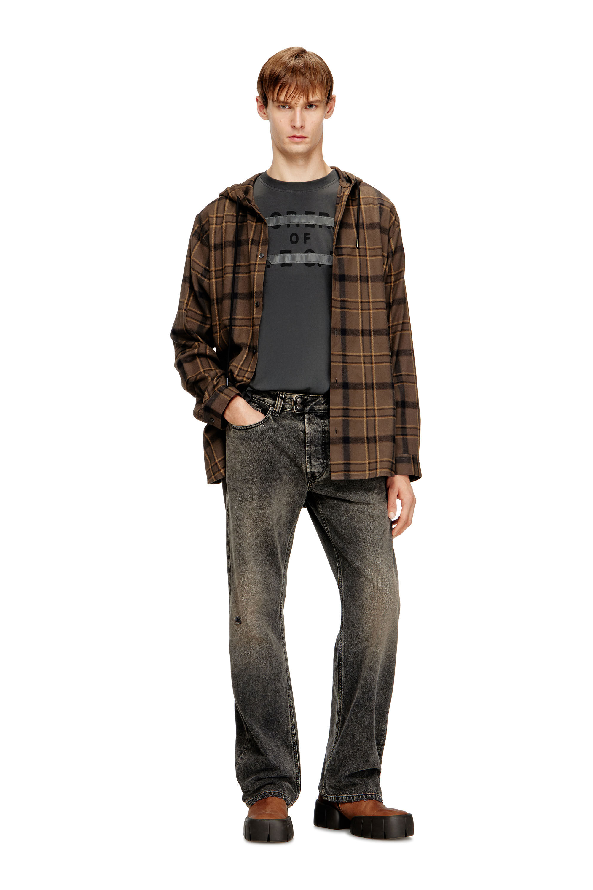 Men's Regular T-shirt with D appliqué | Grey | Diesel TR
