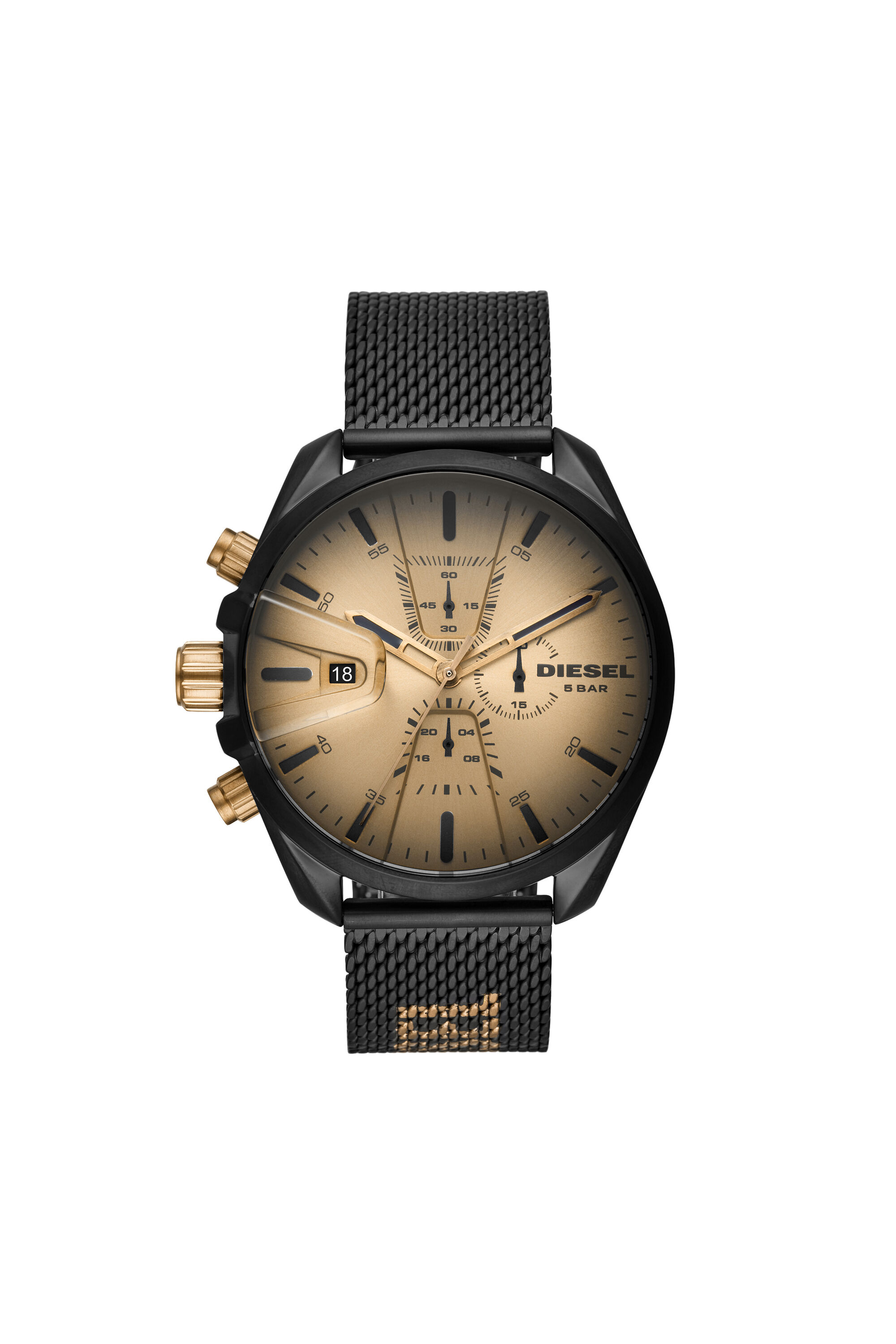 DZ4517 Man MS9 chronograph black leather watch Diesel