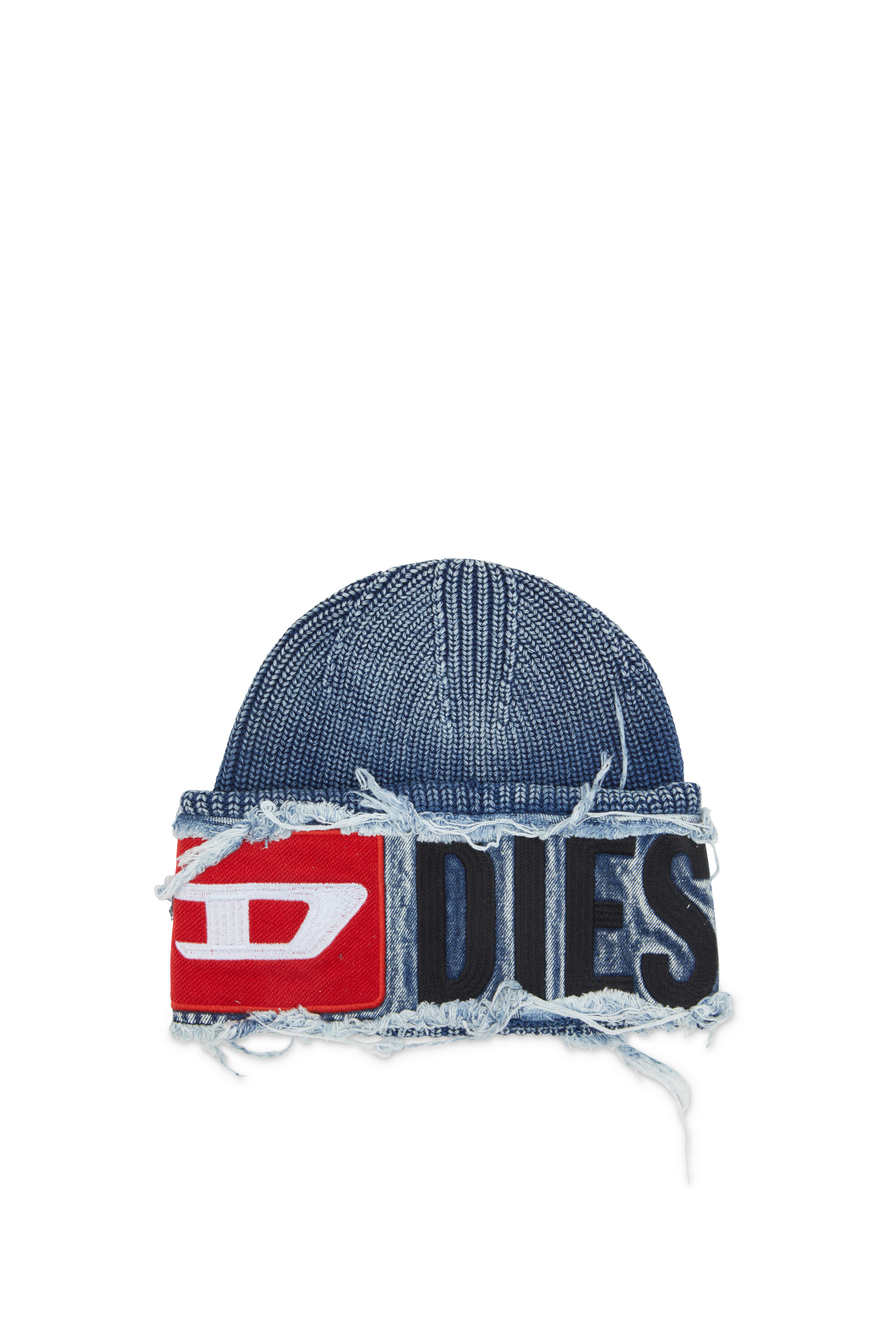 Women's Denim effect beanie with bold patch detail | Blue | Diesel