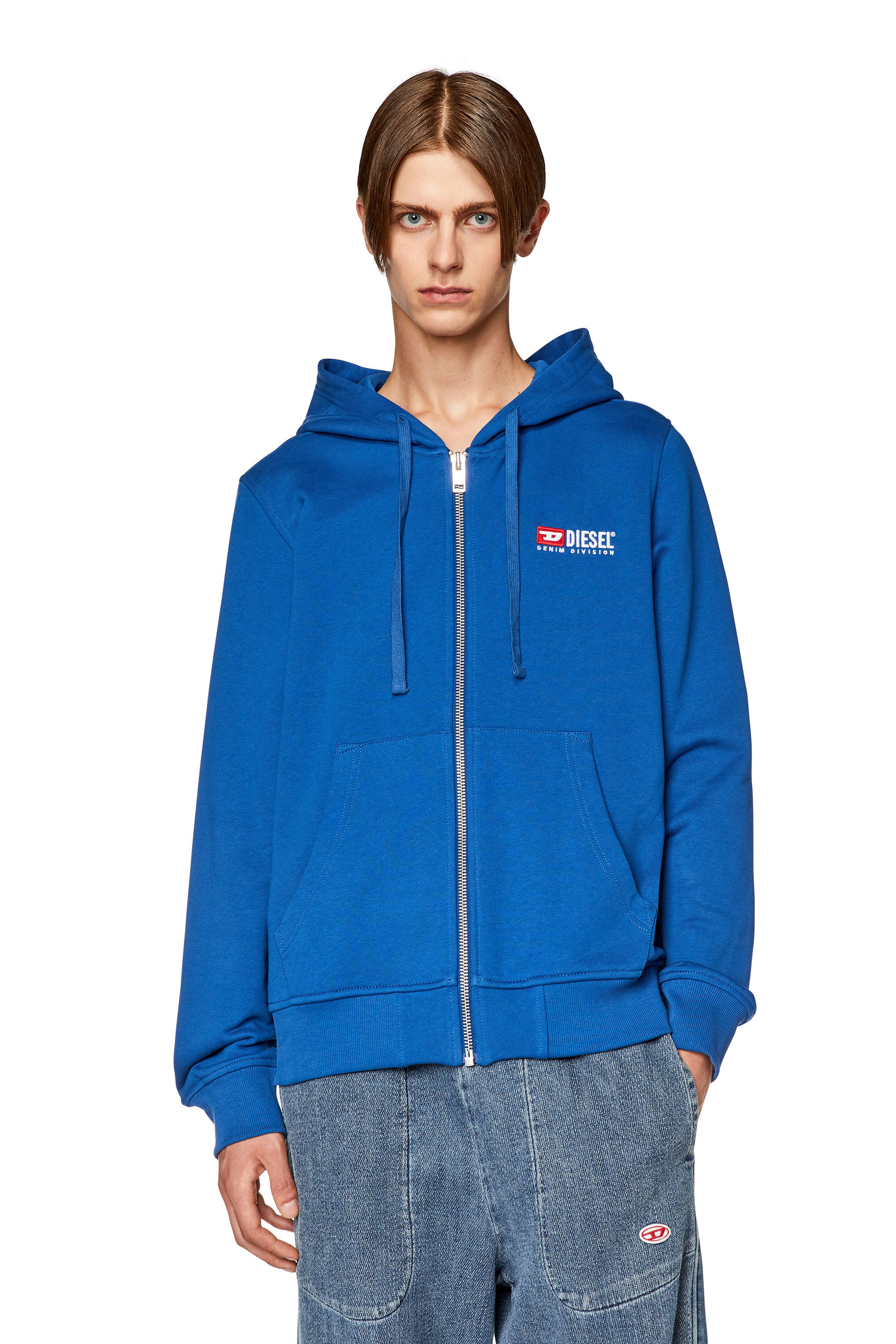 Zip-up hoodie with embroidery | Diesel