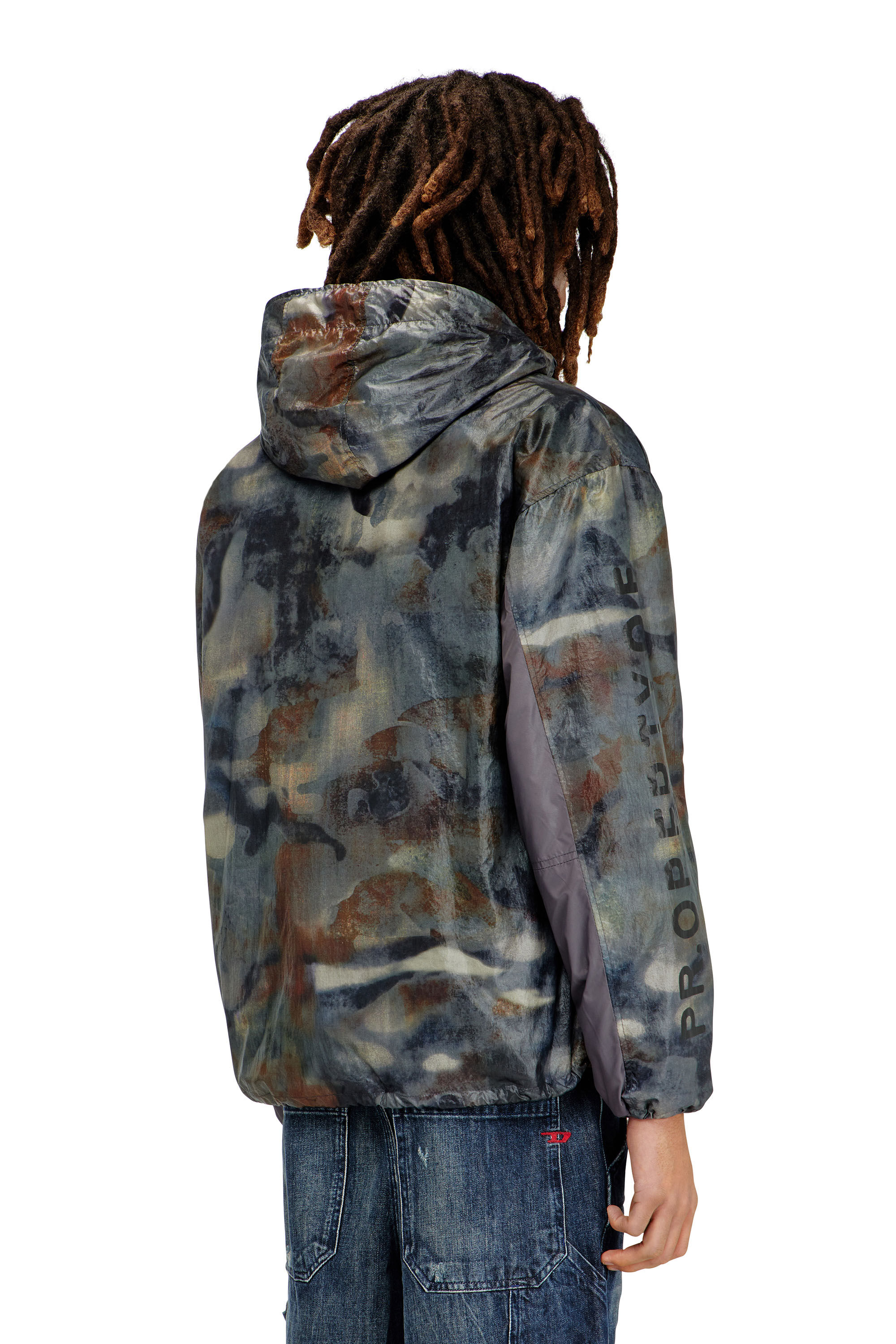 Men's Windbreaker with abstract print | Multicolor | Diesel TR