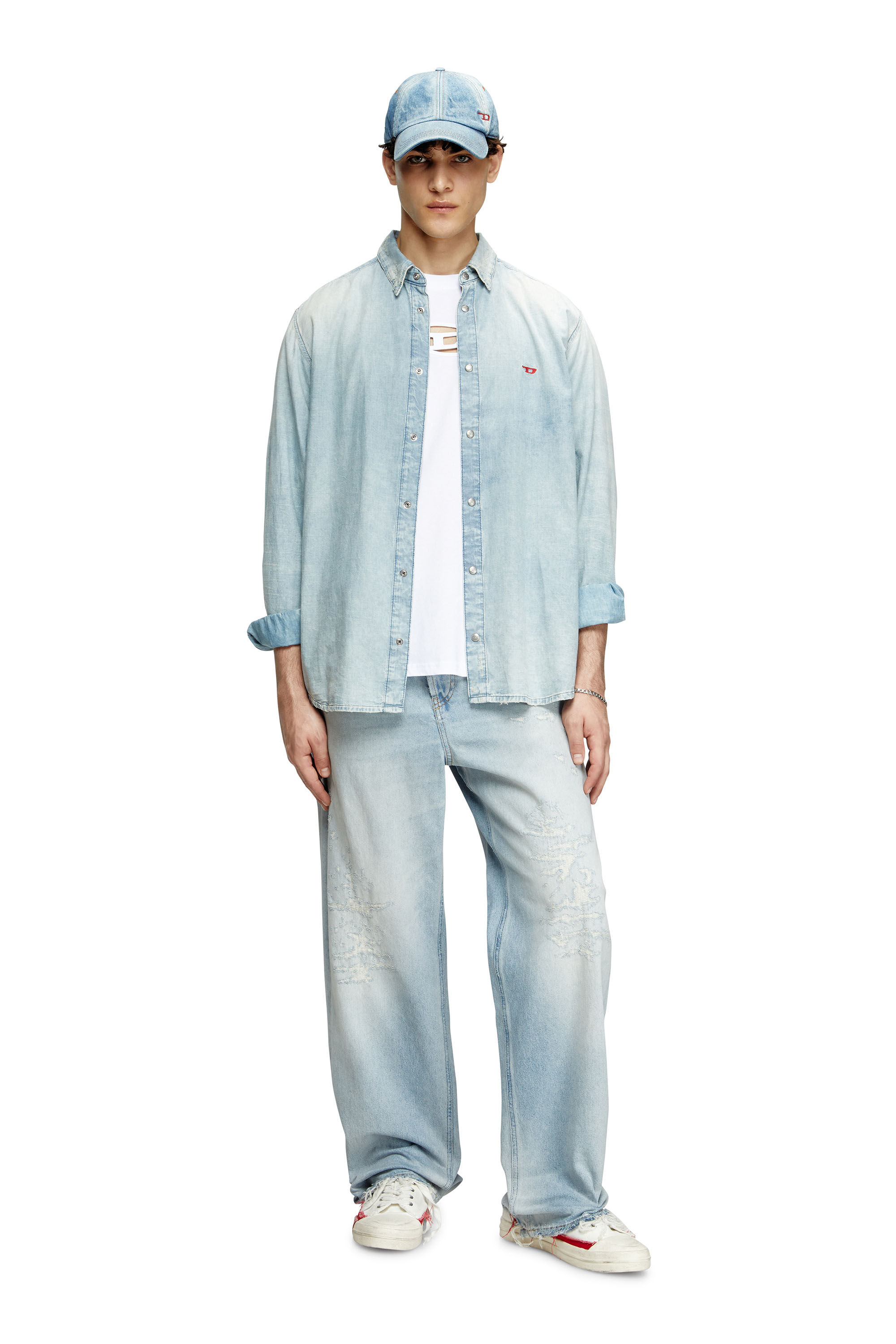 Women's T-shirt with embroidered Oval D | White | Diesel