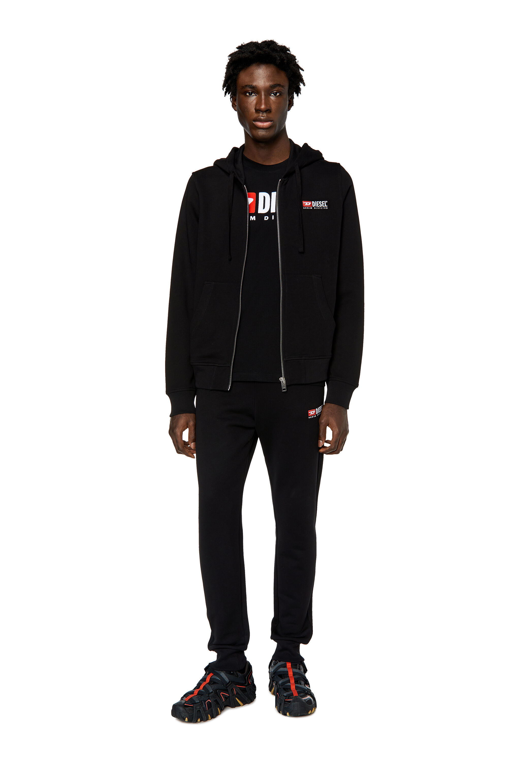 S GINN HOOD ZIP DIV Man Zip up hoodie with logo embroidery Diesel