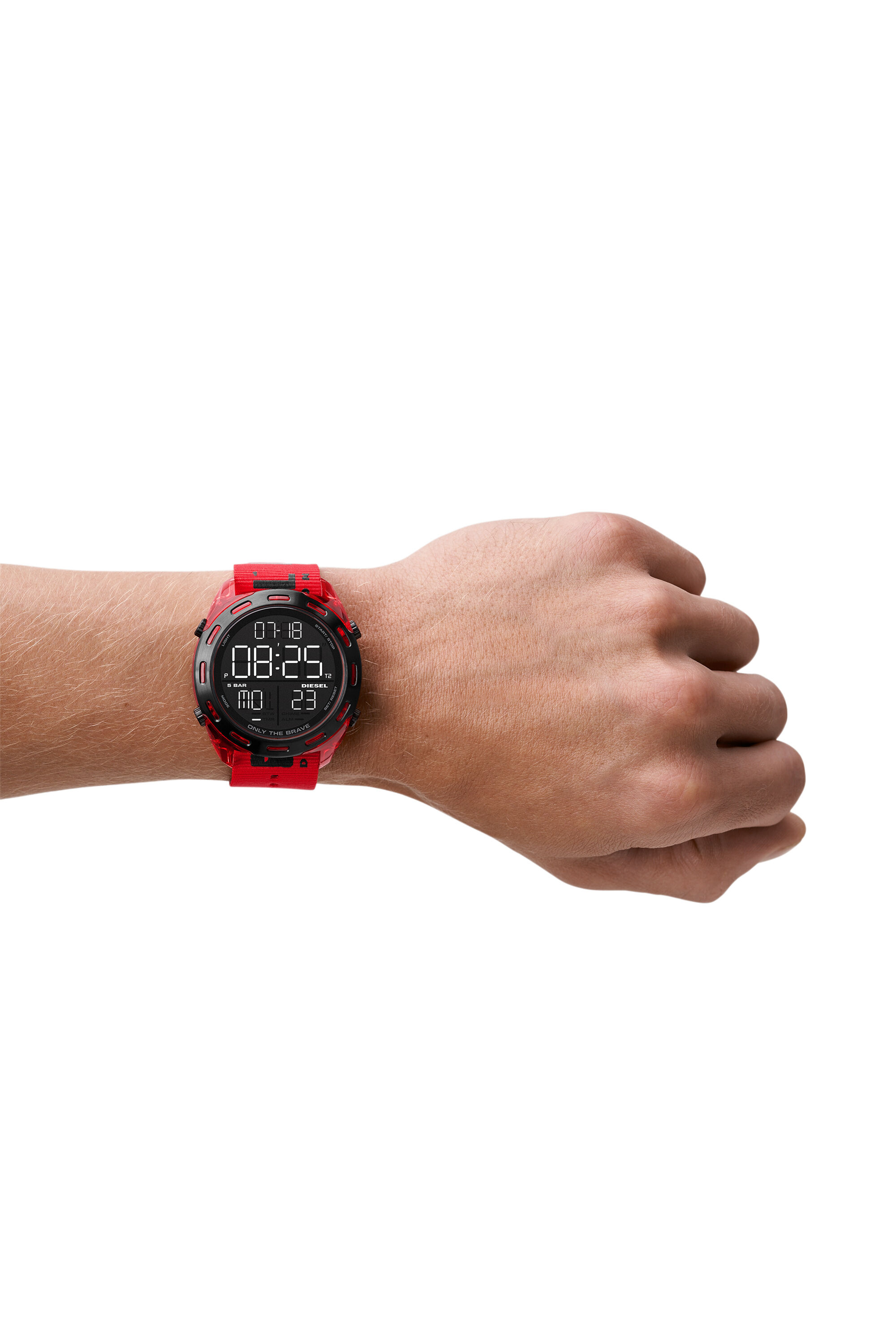 DZ1916 Man: Crusher Digital Red Nylon Watch | Diesel