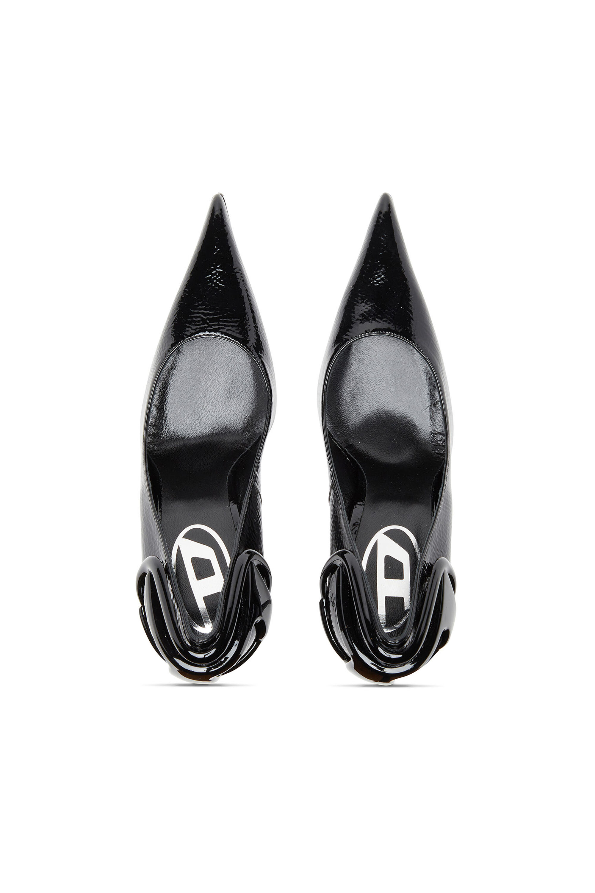 Women's D-Ten&Half-Glossy pumps with curved heel | Black Women's D-Ten&Half-Glossy pumps with curved heel | Black