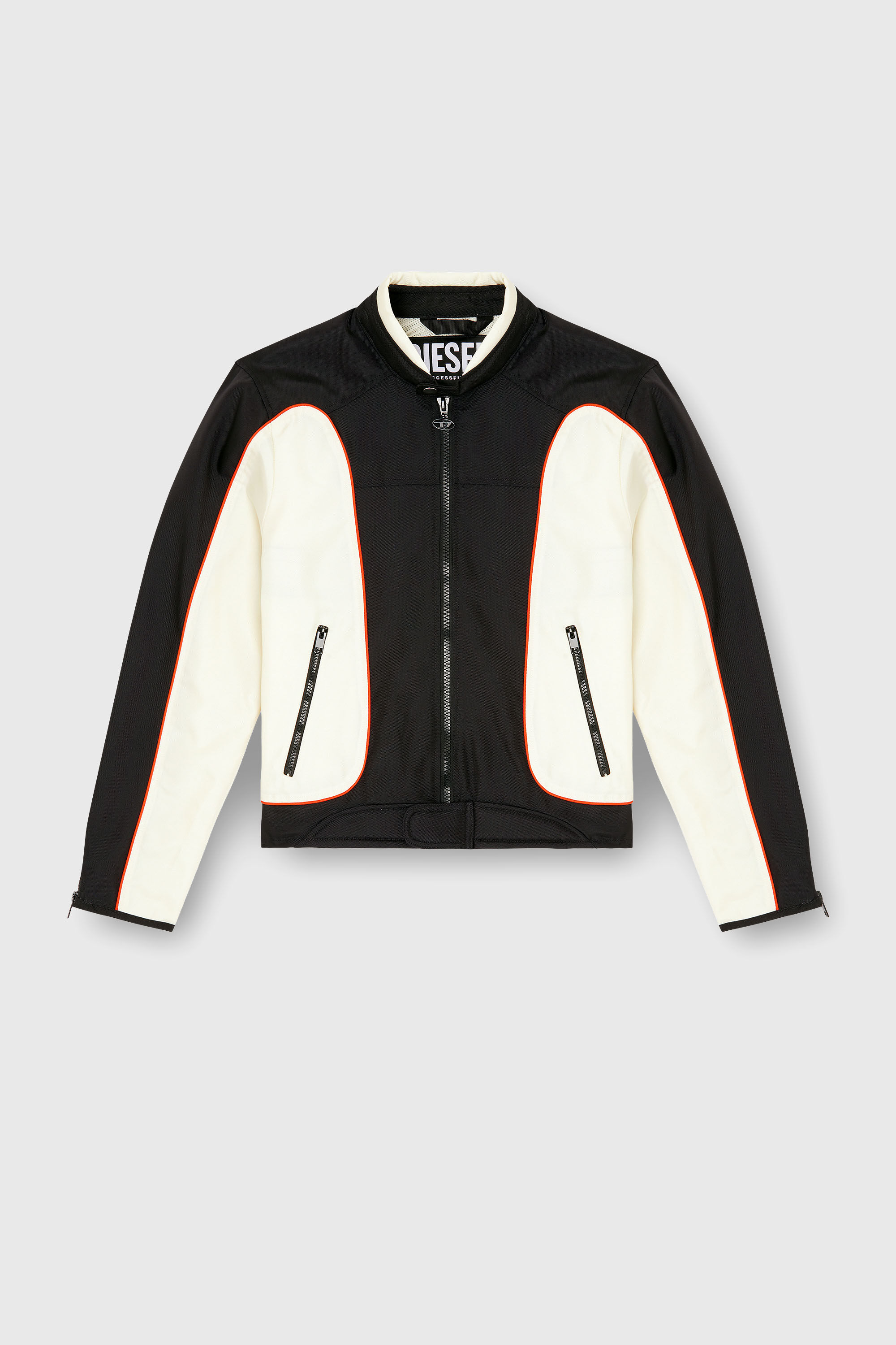 Men's Colour-block biker jacket with piping | Multicolor | Diesel TR
