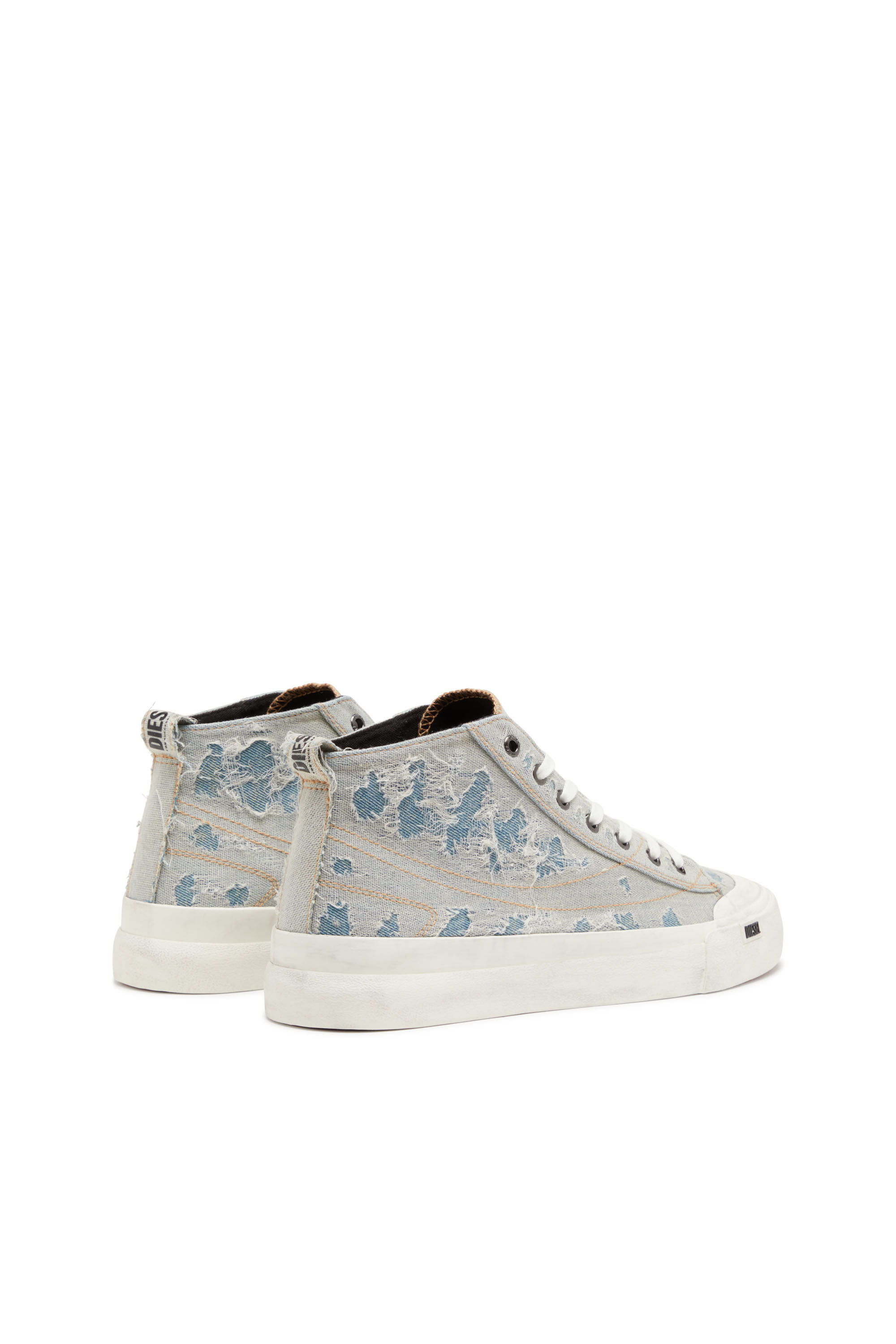 新作モデル S-Athos-High-top Men's sneakers Blue | gauze and denim in パンツ