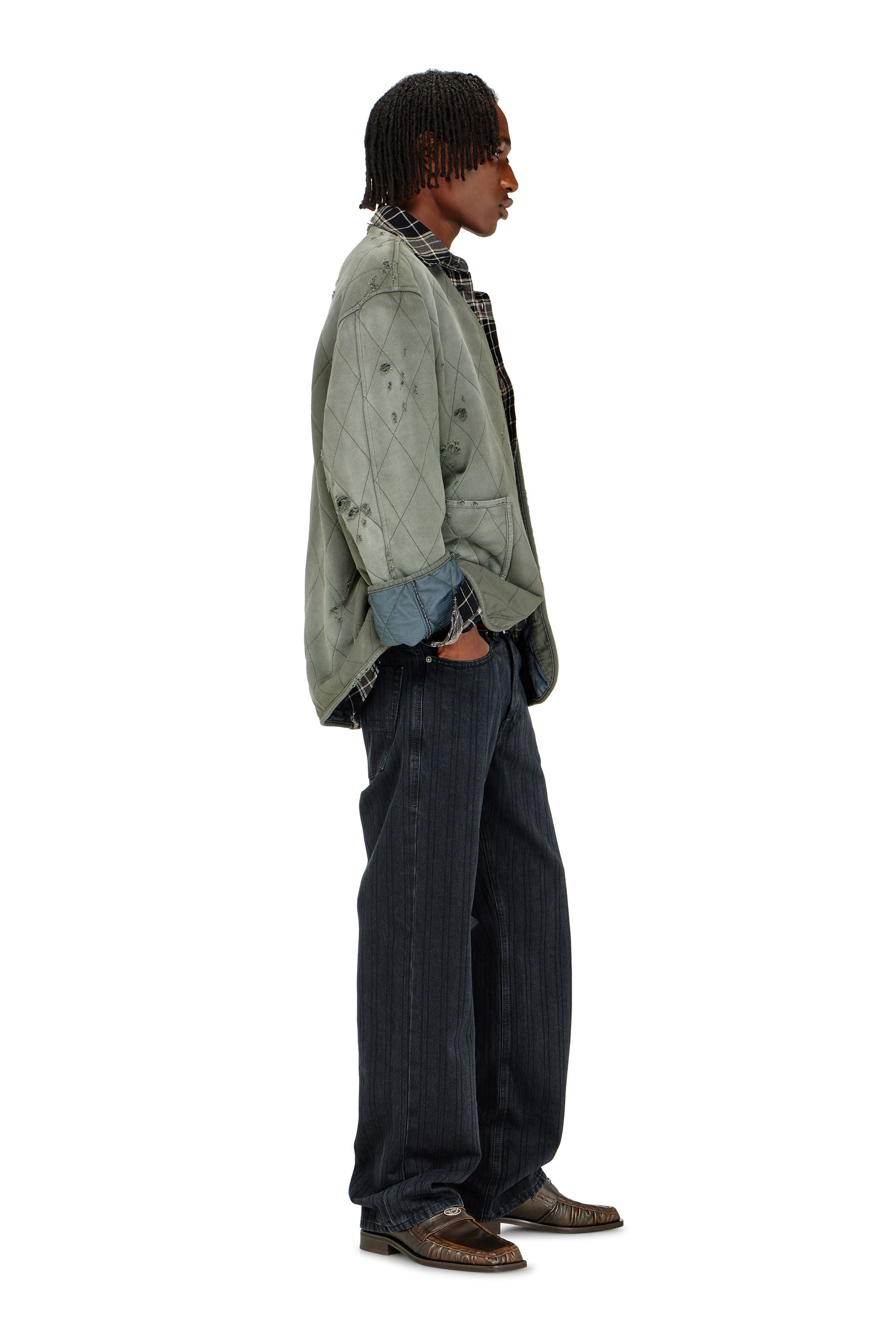 Diesel - Man's Relaxed Jeans 1980 D-Eeper 09Q12, Black/Dark grey - 2