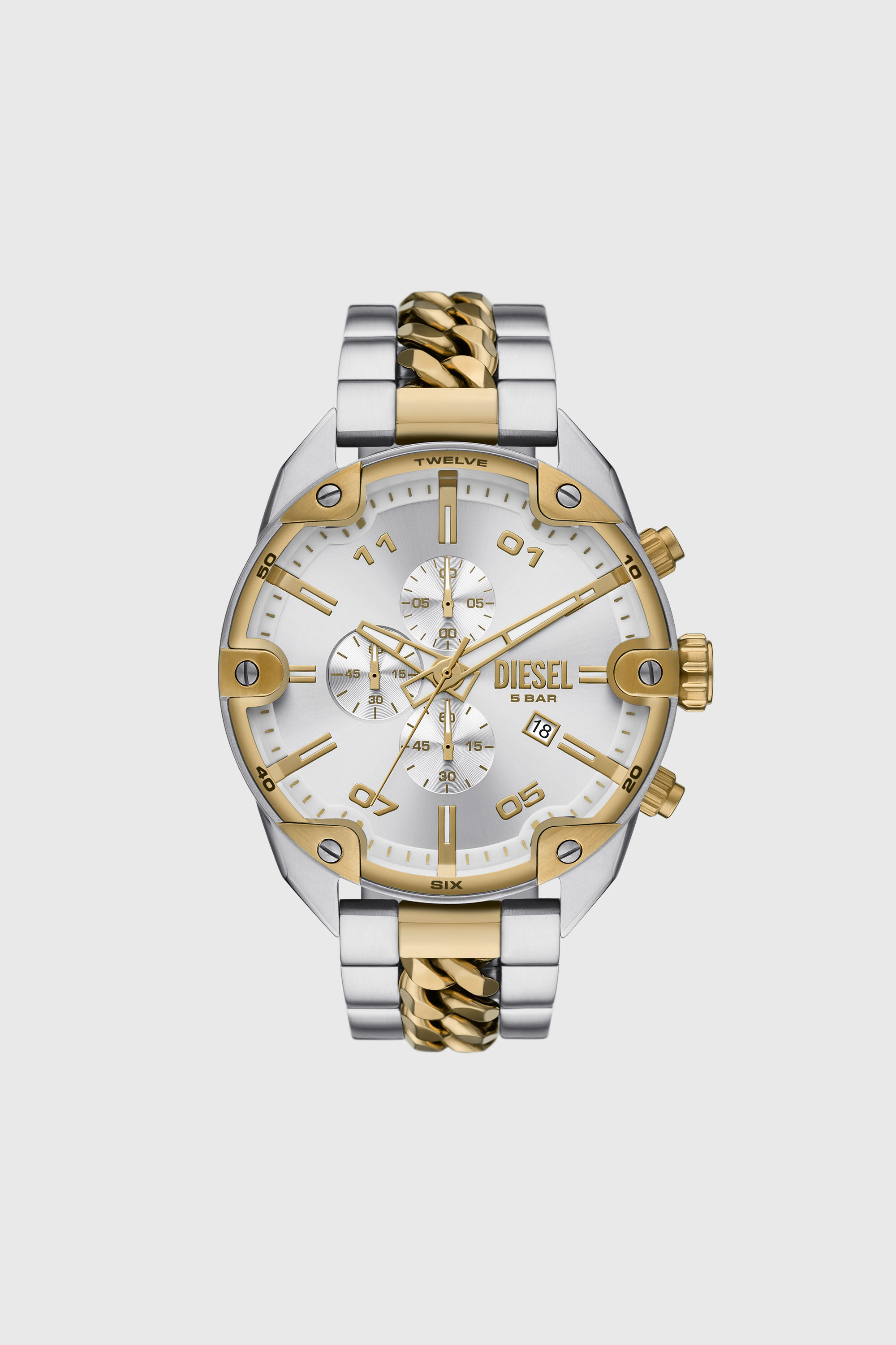 DIESEL 腕時計 dz4629 Men's Spiked Stainless Steel Watch | Silver | Diesel TR