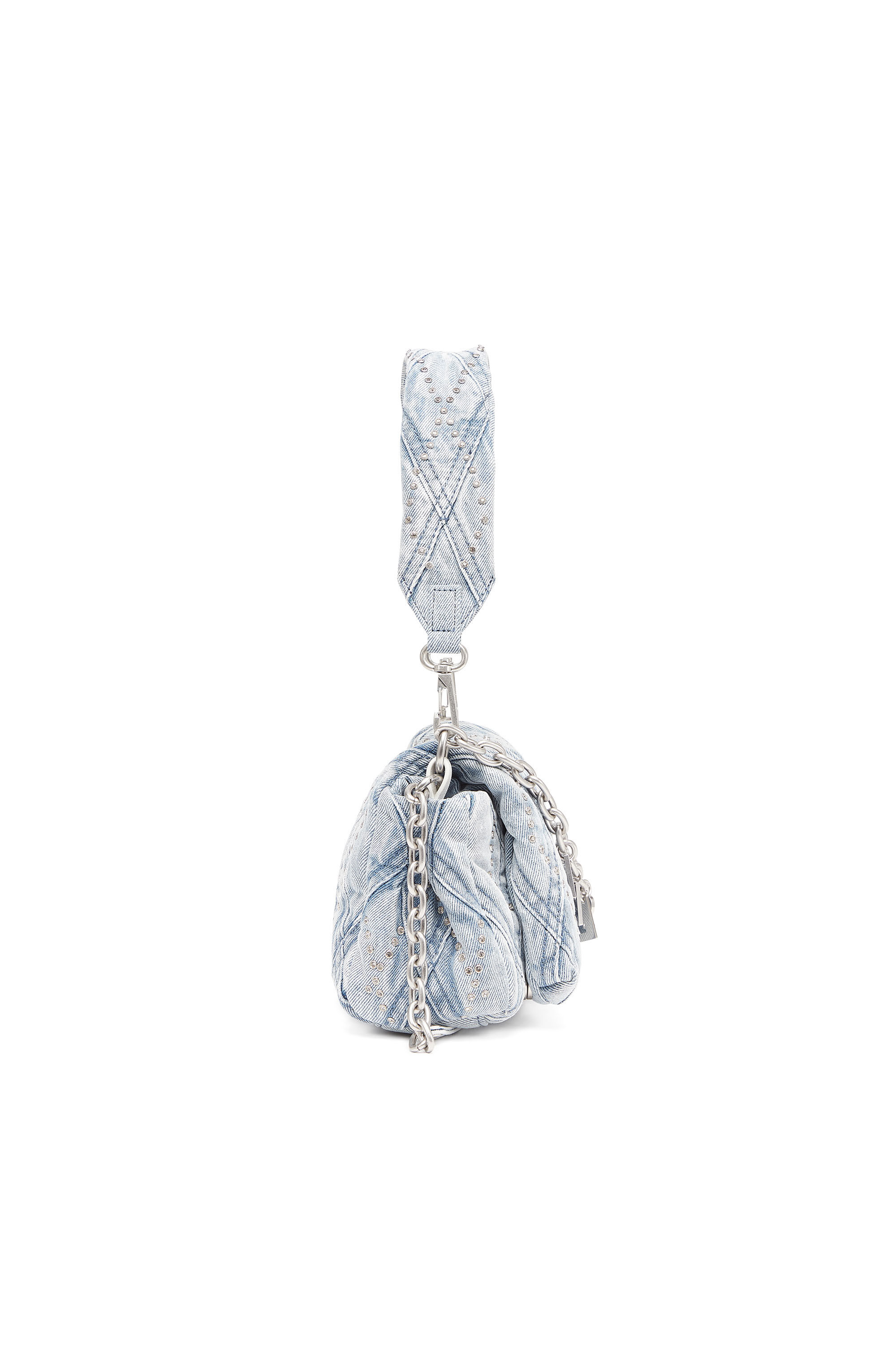 Women's Charm-D Shoulder S Denim bag with crystals | Blue | Diesel