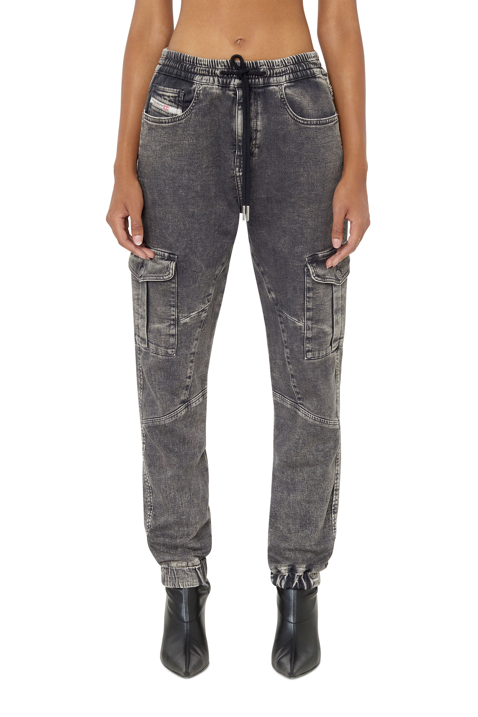 D-URSY TRACK DENIM Woman: Slim Black/Dark grey Jeans | Diesel