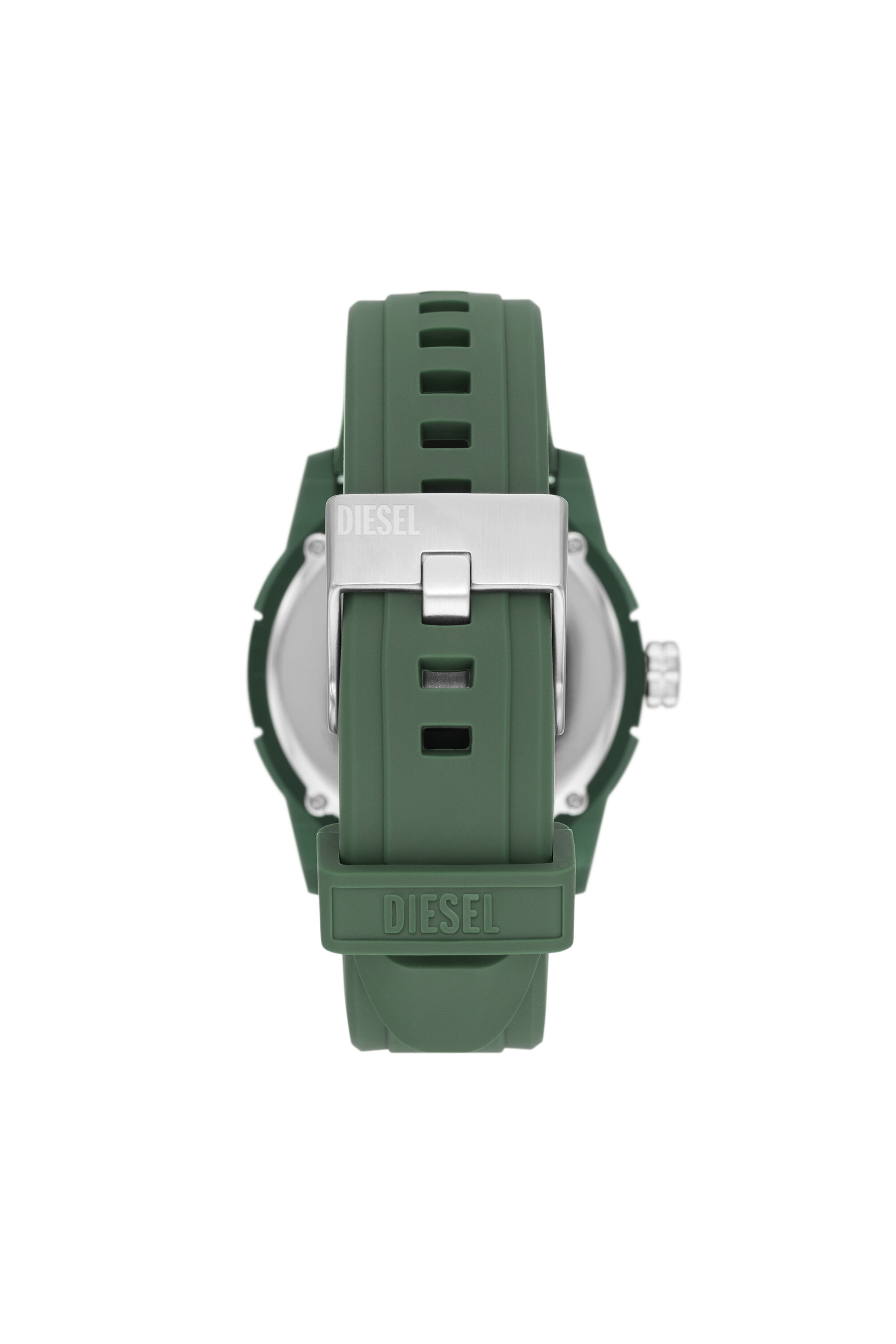 DIESEL グリーン ベルト 75/30 DZ1983: Double up three-hand green silicone watch | Diesel