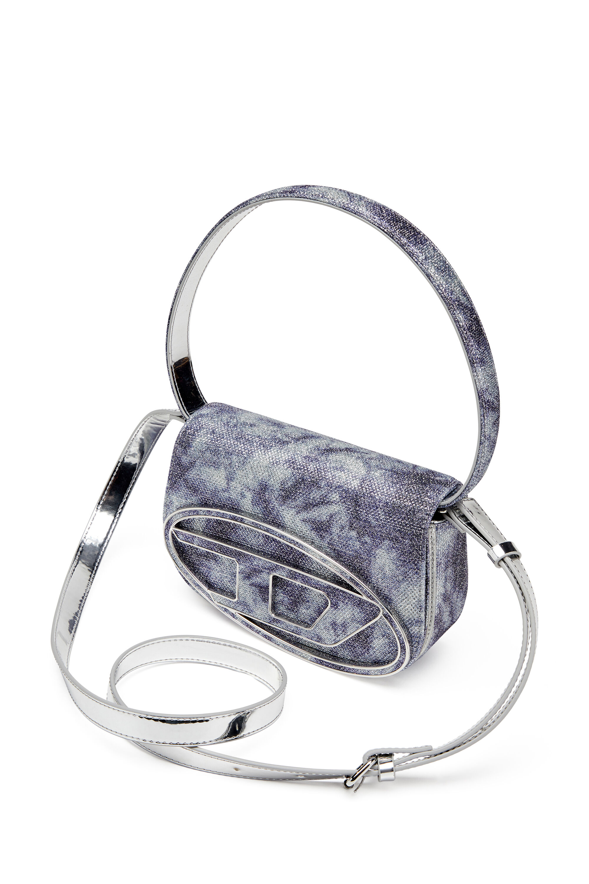 Women's Iconic shoulder bag in shimmer fabric | Blue | Diesel