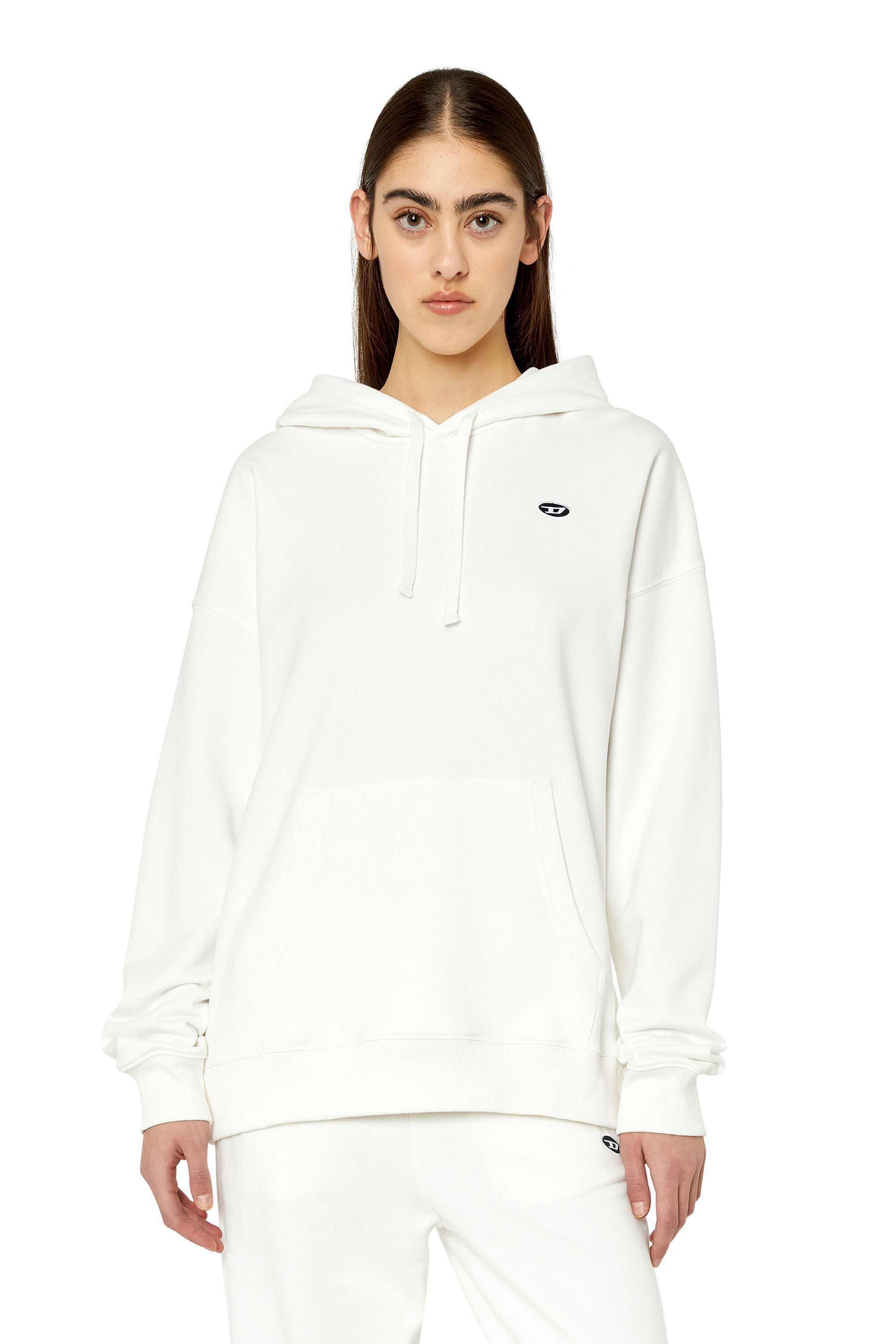Women s Hoodie with oval D patch F REGGY HOOD DOVAL PJ Diesel