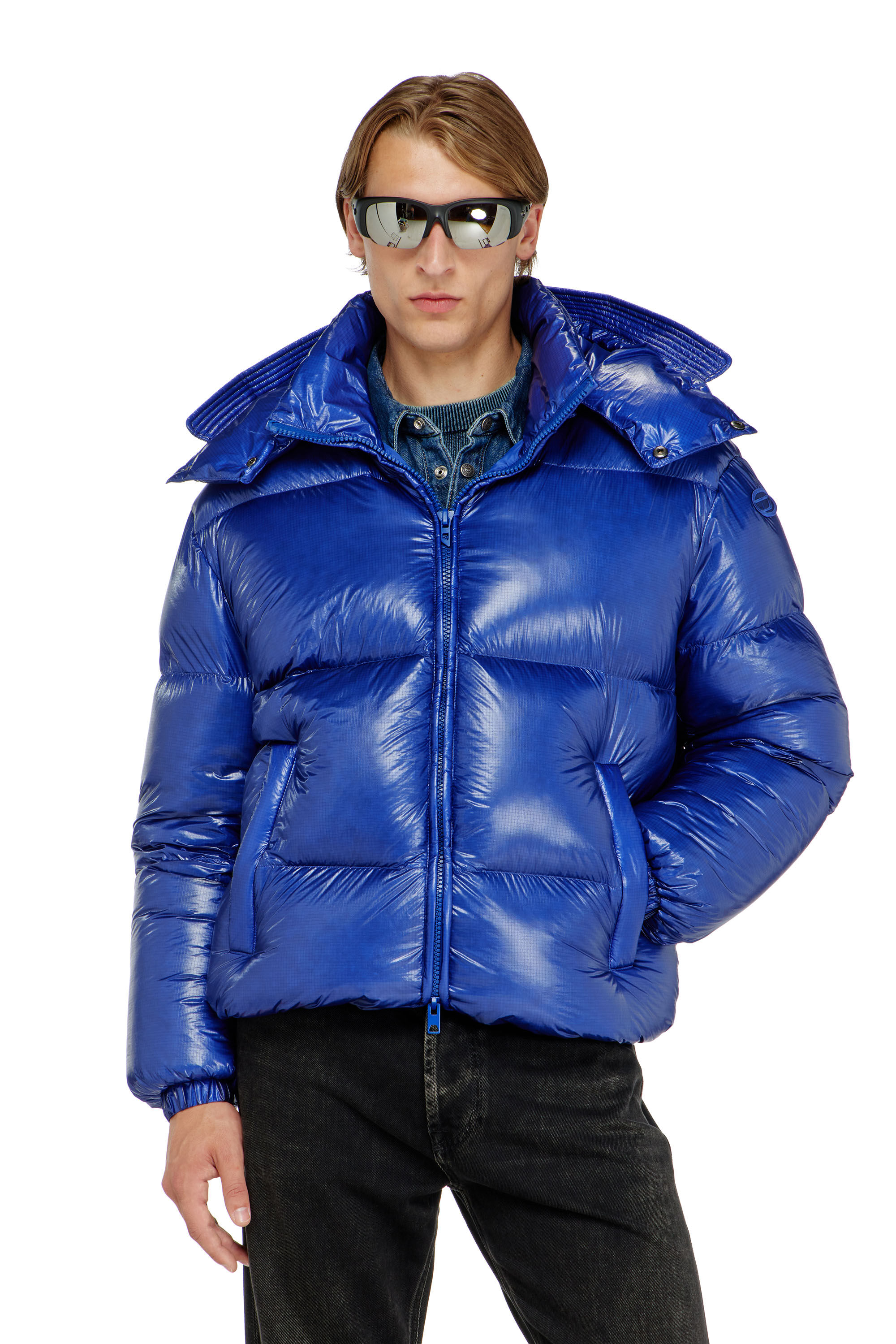Diesel - W-ROLFYS-WRD-BKCP, Man's Down puffer jacket with detachable hood in null - 1