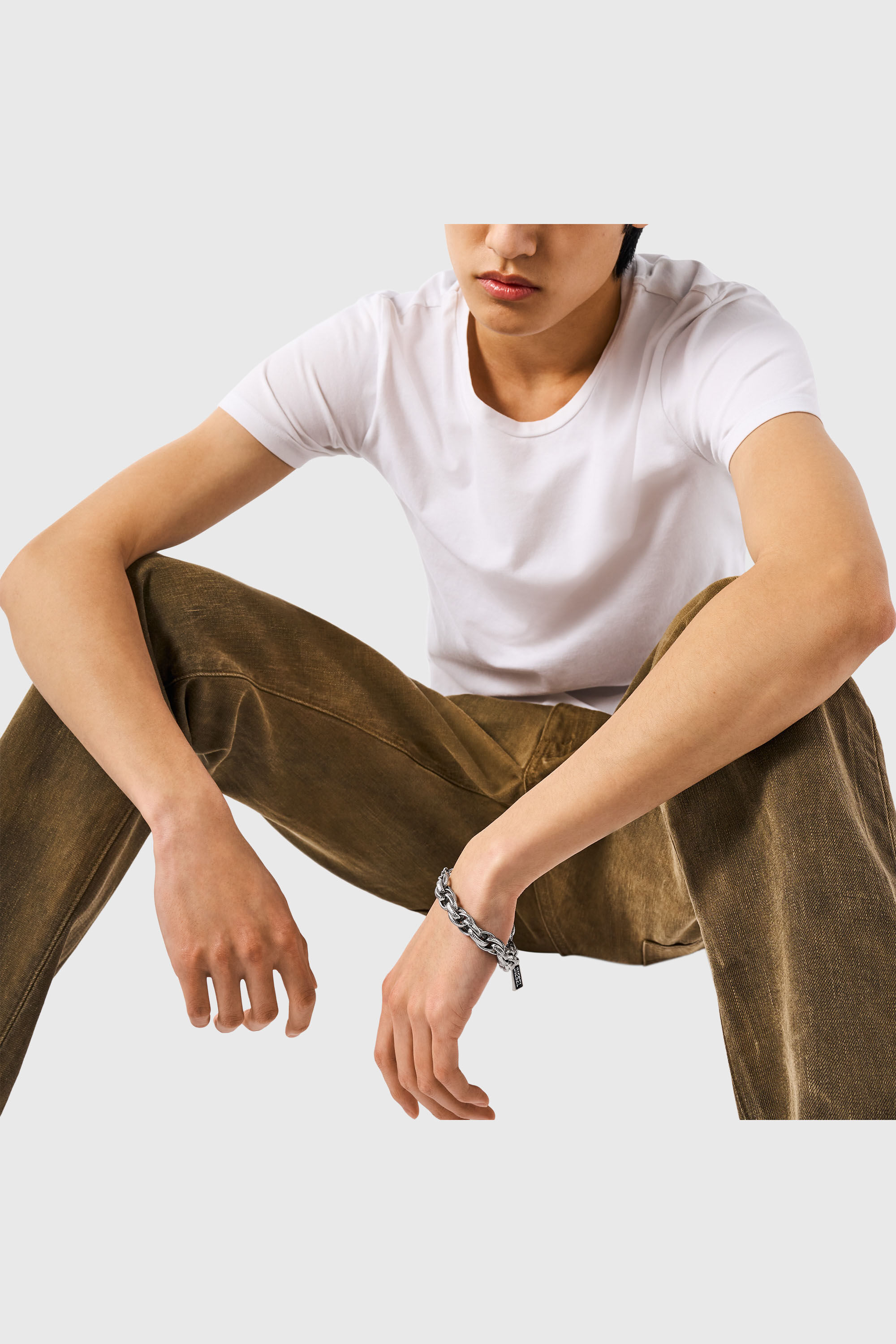 アクセサリー DIESEL DX1514 Bracelet Stainless Steel Women's Black agate chain bracelet | Silver | Diesel {{Country}}