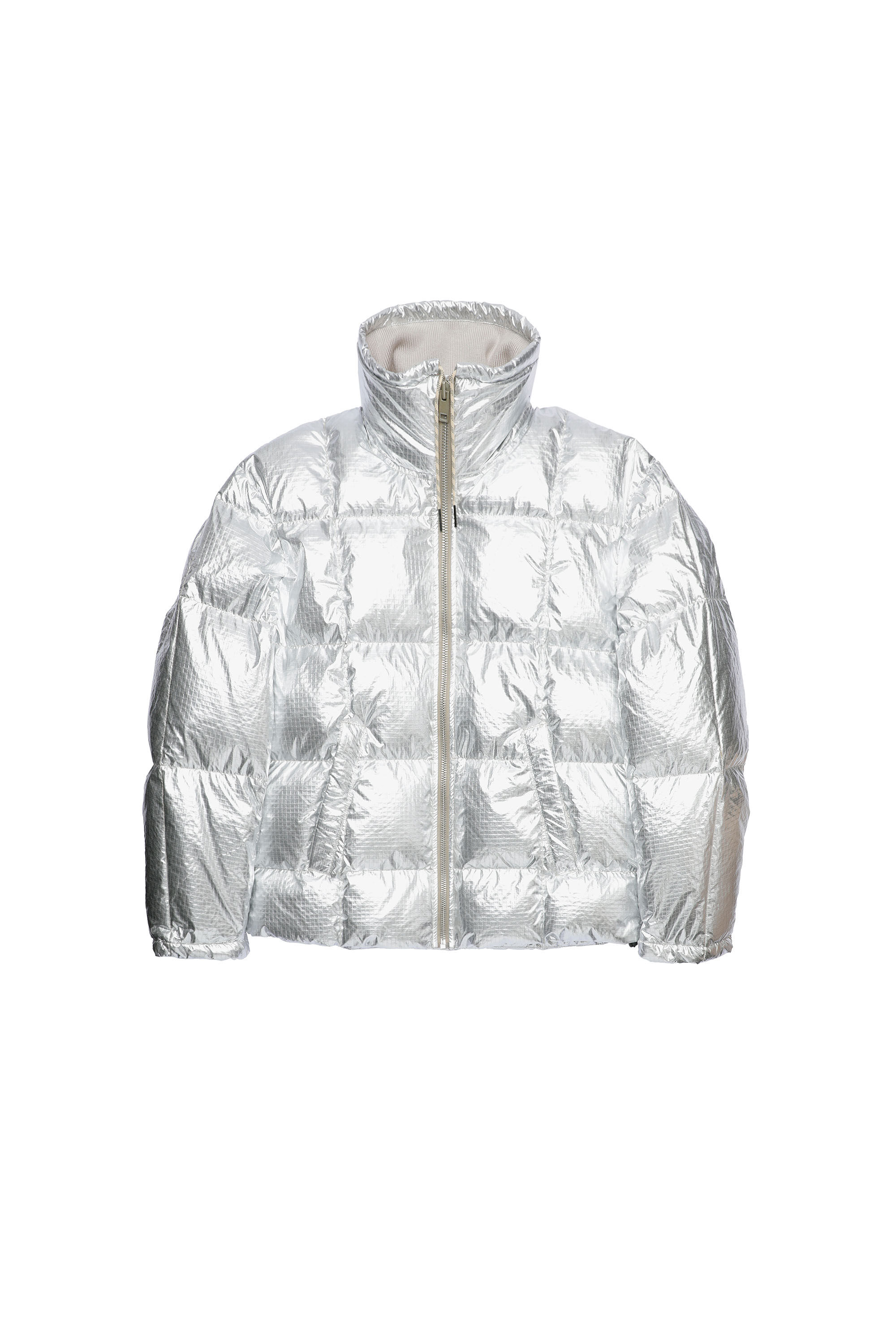 white and silver jacket