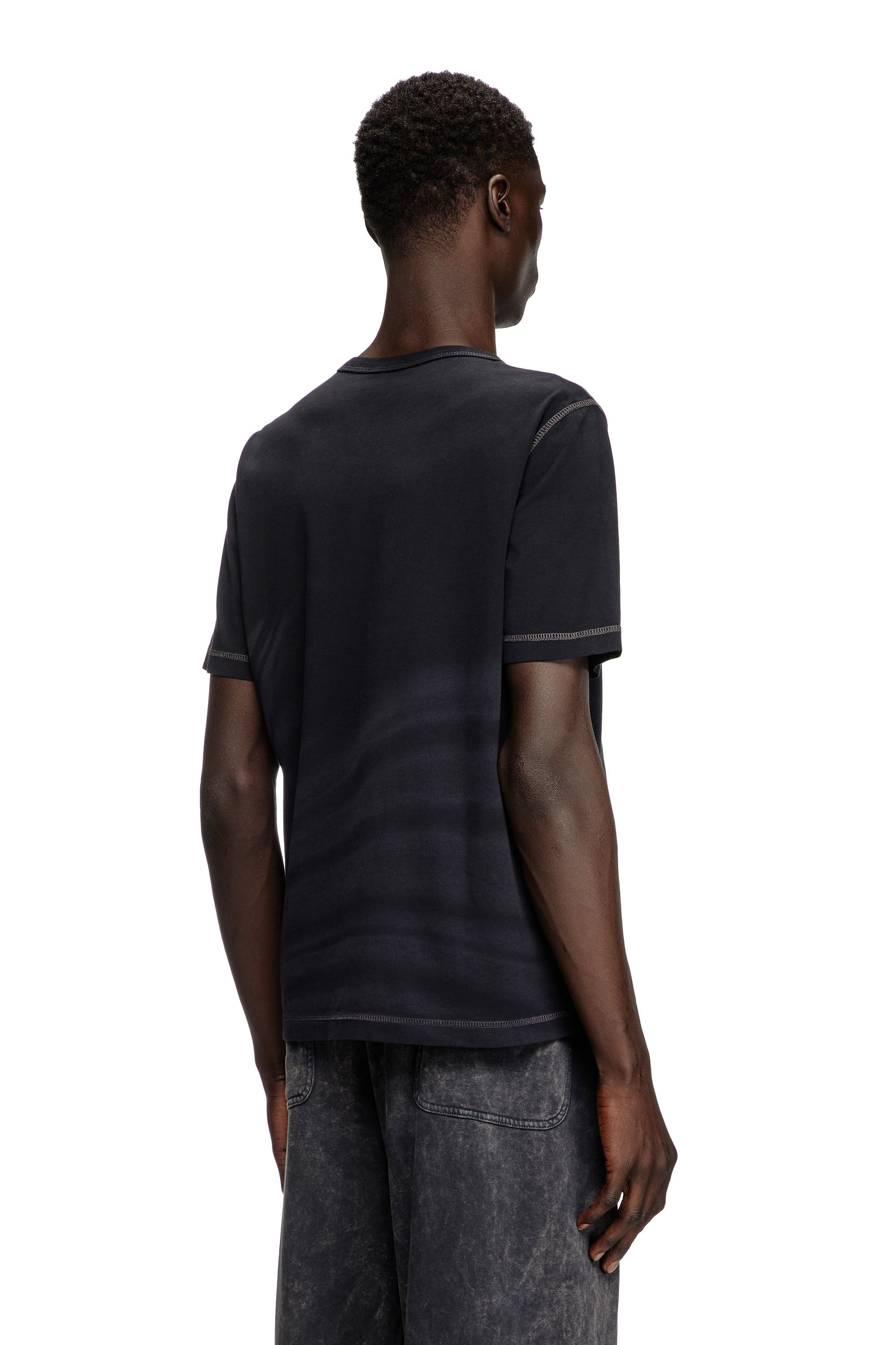 Men's Laser-faded logo T-shirt | Black | Diesel