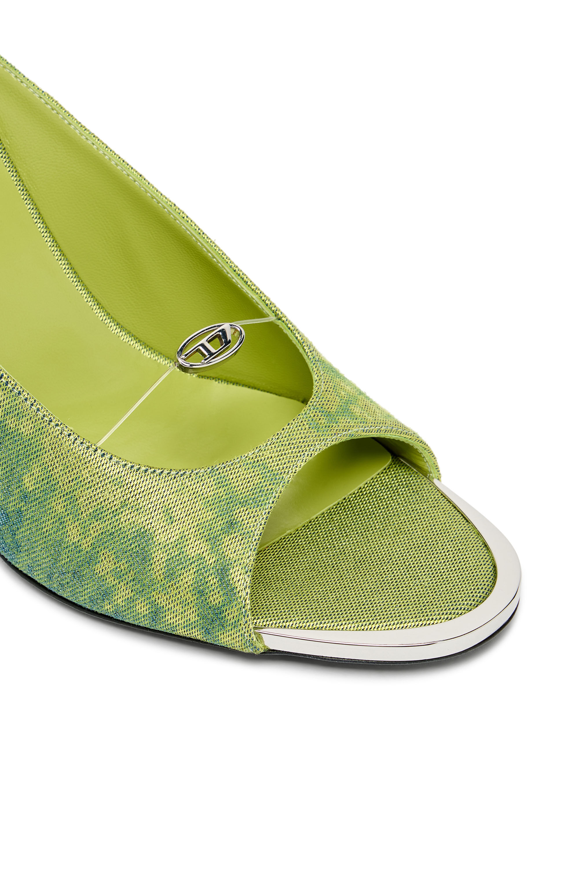 Women's D-Diam's-High denim mule with floating Oval D | Green | Diesel