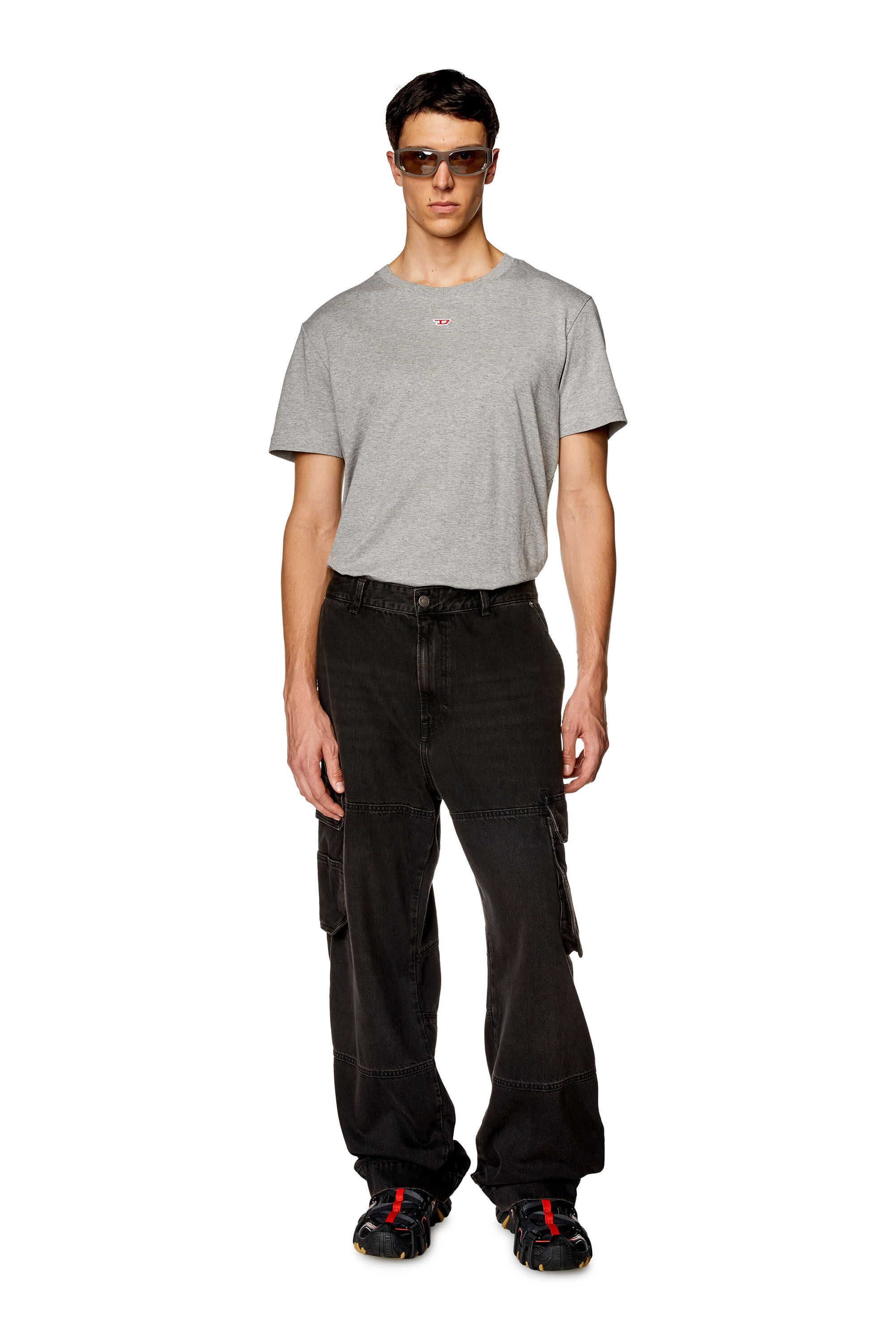 Men's Oversized Straight Jeans | Black/Dark grey | Diesel D-Fish