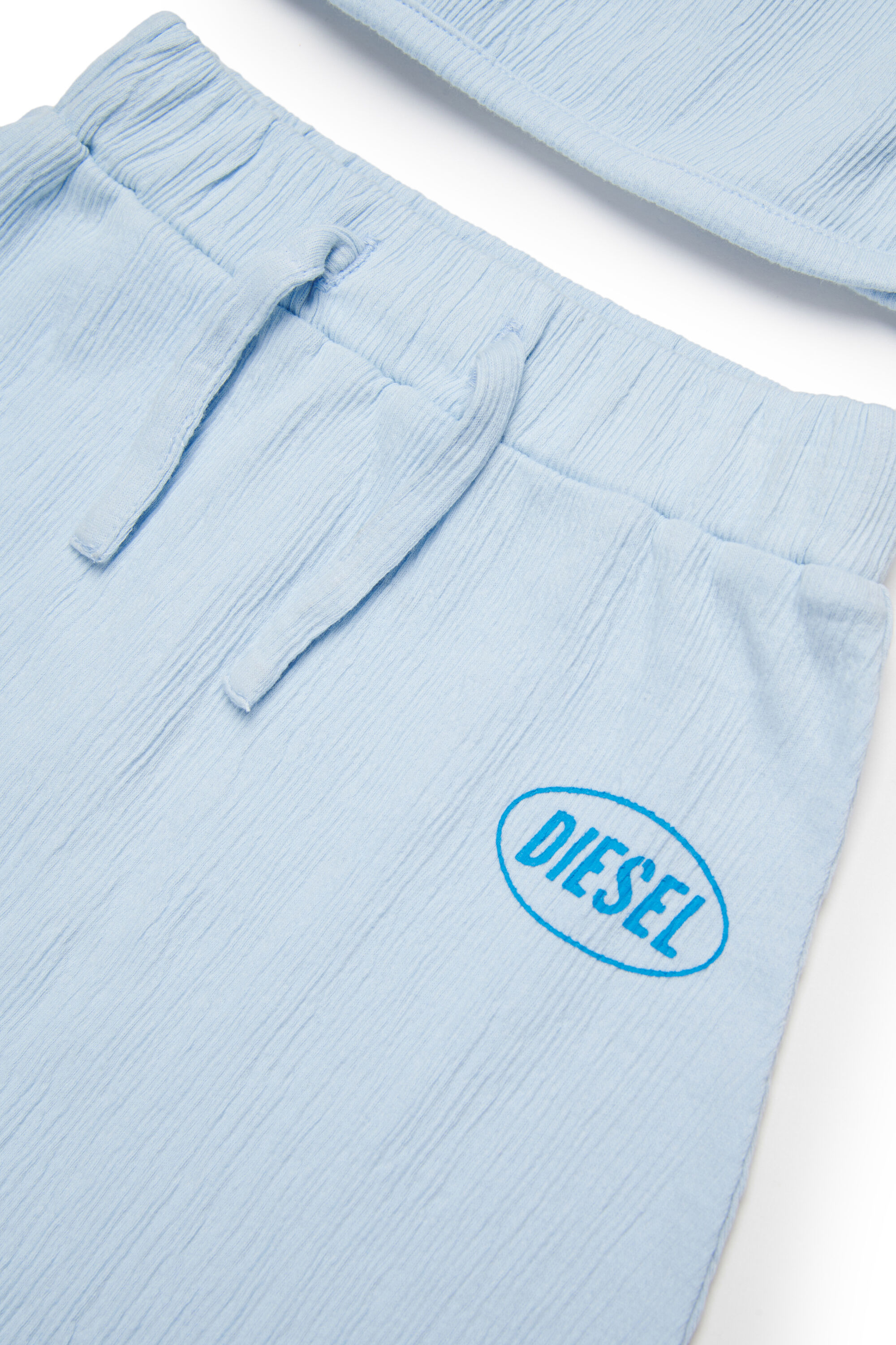 Diesel - STSIDE-NB-SET, Unisex's Textured cotton jumpsuit set in Blue - 4