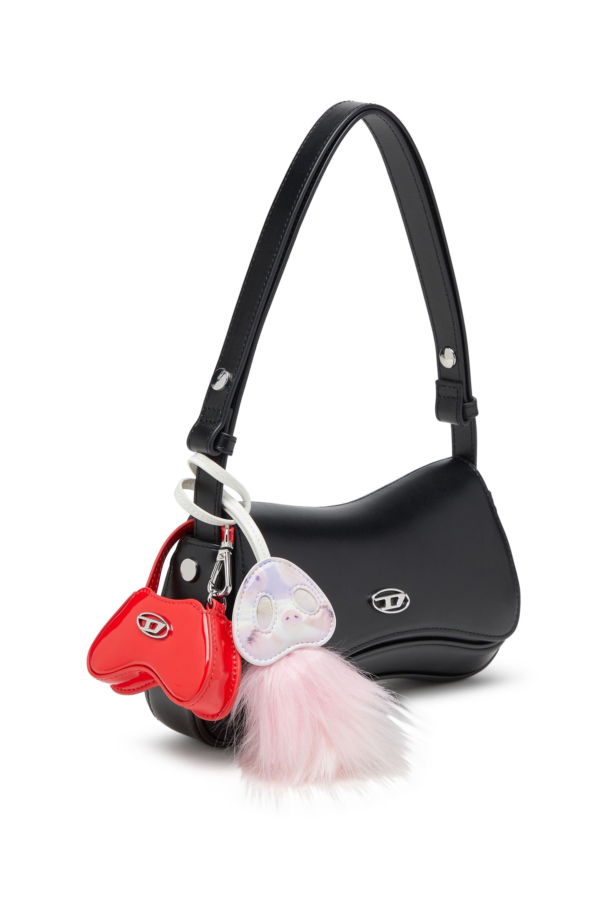 Women's Play-Semi gloss leather shoulder bag | Black | Diesel