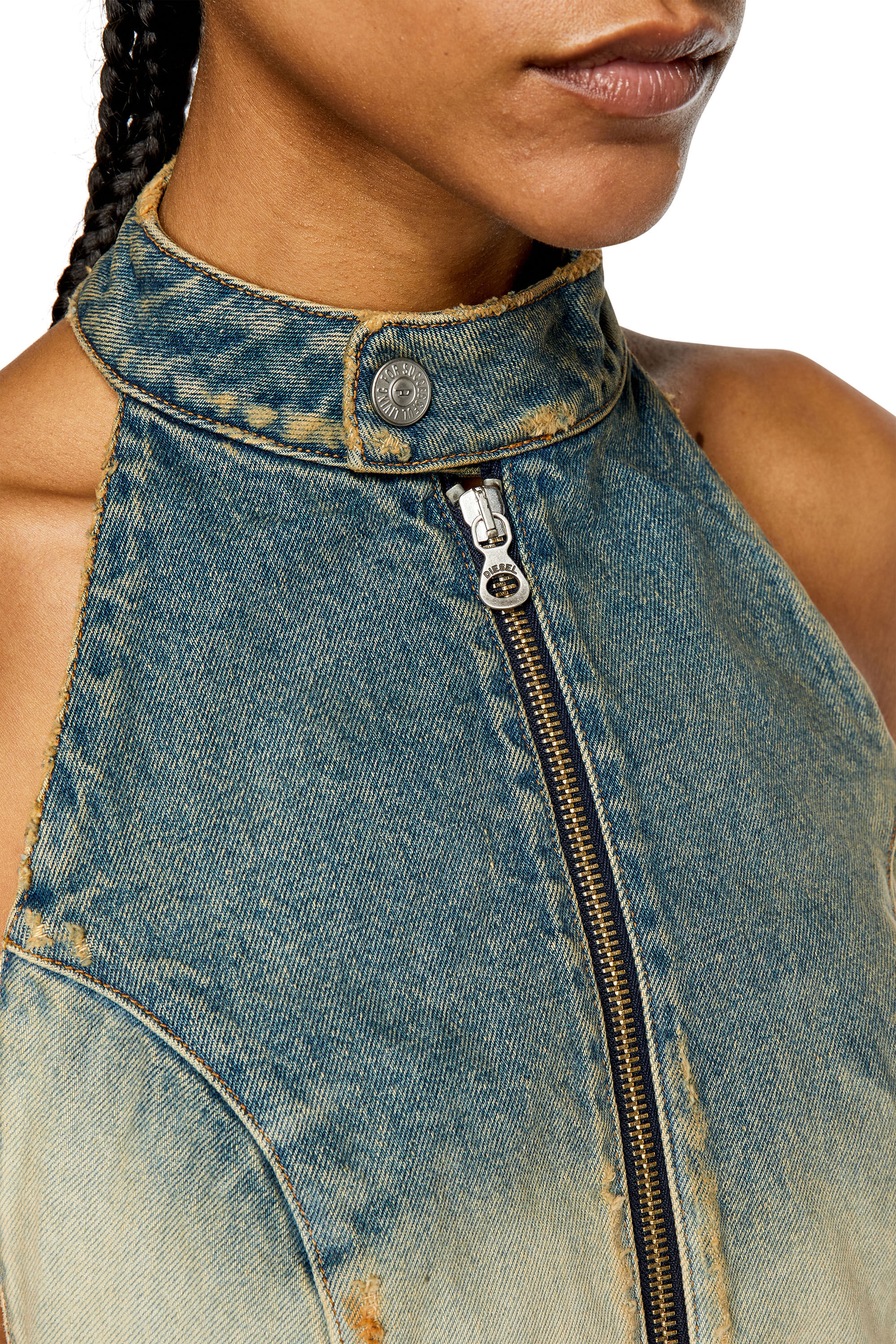 DE-BIK-FSC Woman: Open-back top in lace denim | Diesel {{Country}}
