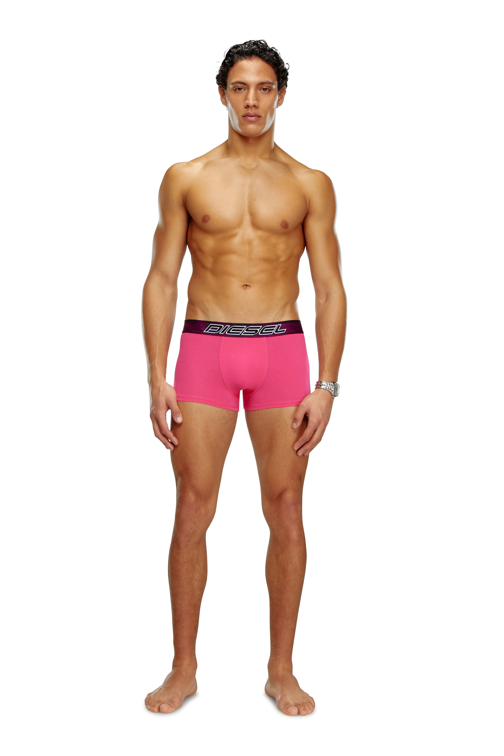 Diesel - UMBX-DAMIENTHREEPACK, Man's Three-pack space-dyed boxer briefs in Pink/Green - 1