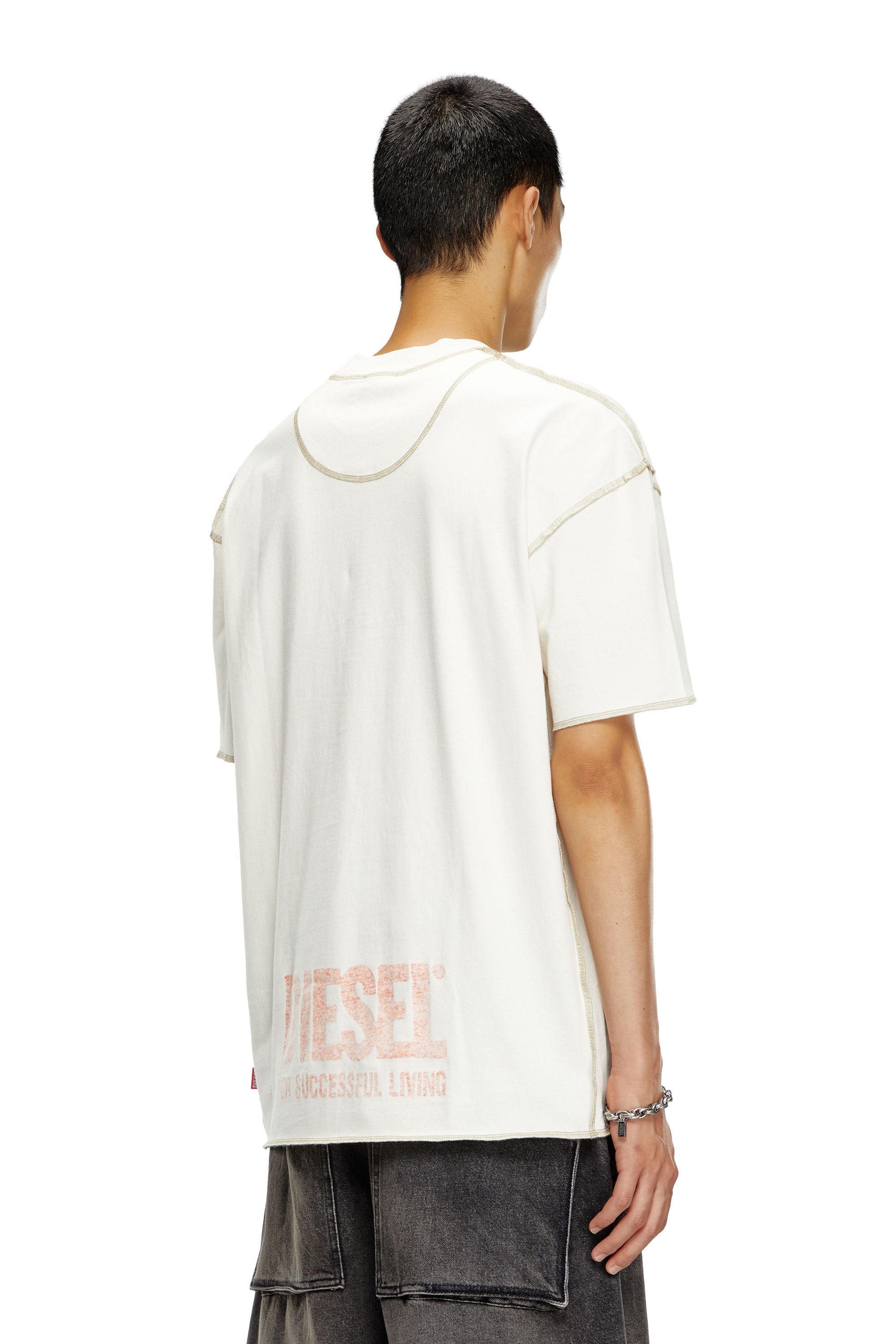 Men's T-shirt with inside-out effect | White | Diesel