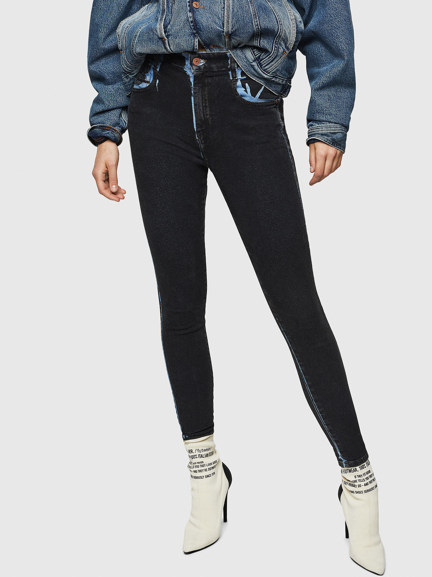 diesel high waist skinny jeans