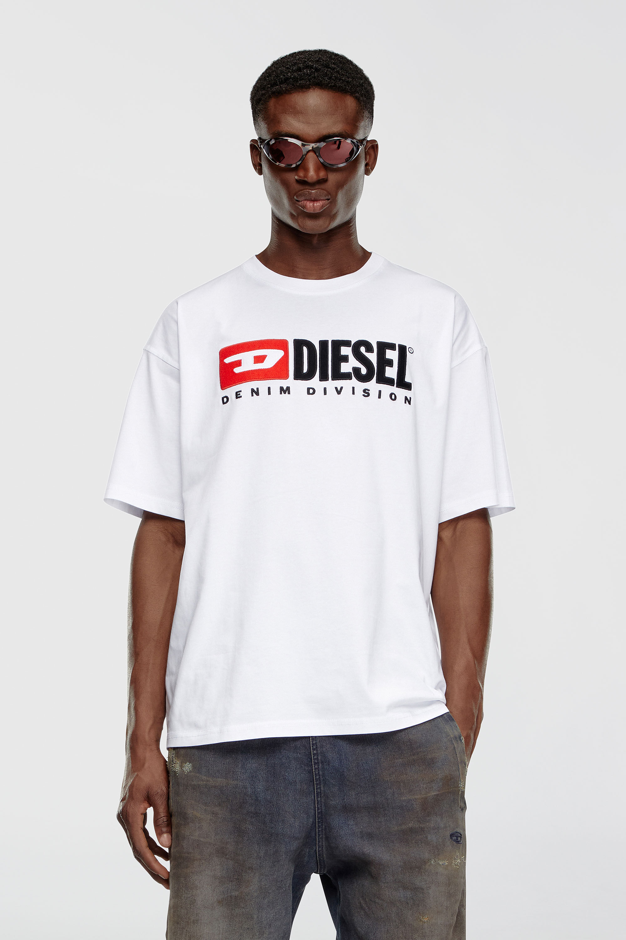 Men's T-shirt with Diesel patch logo | White | Diesel TR