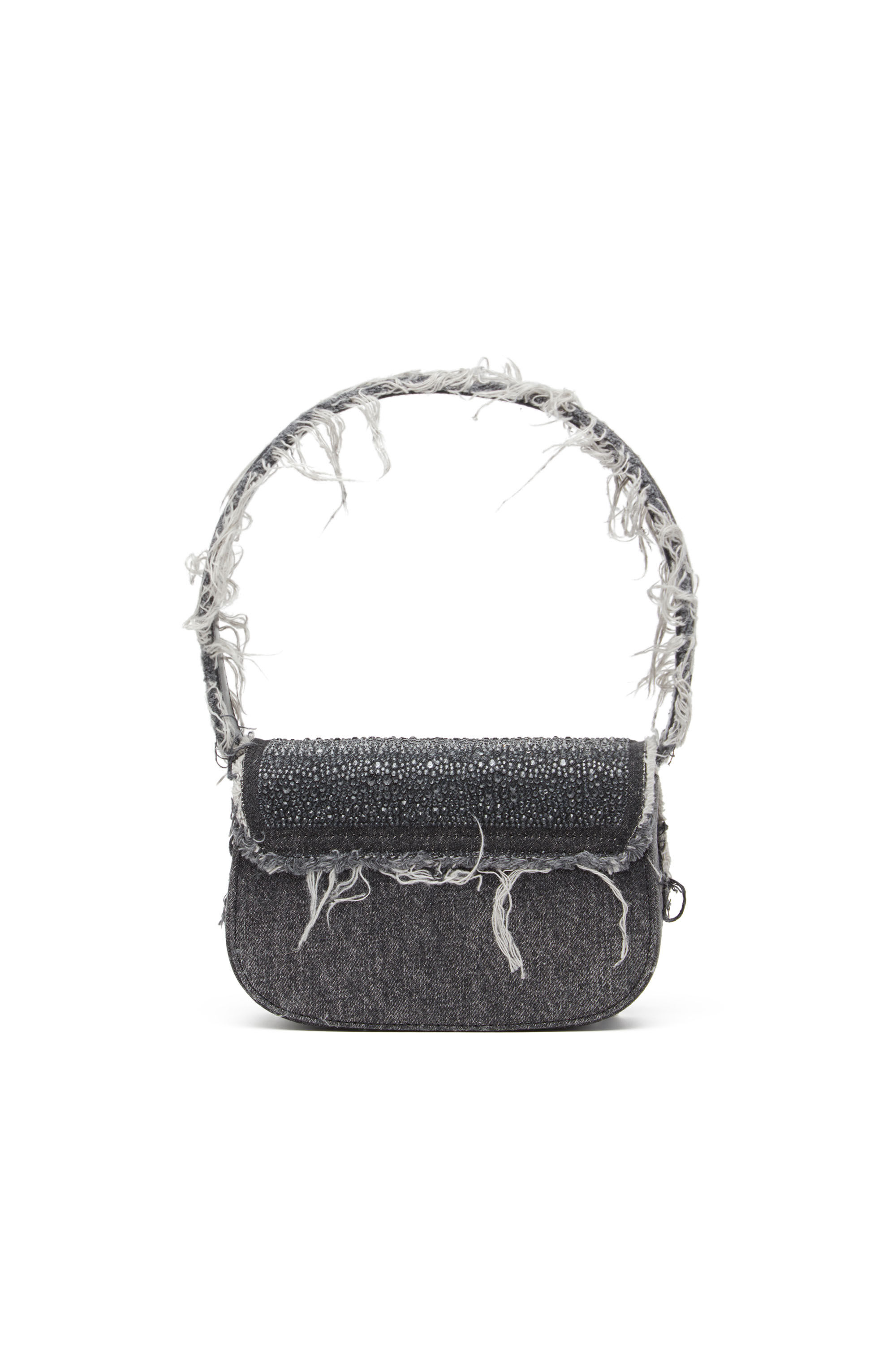 Women's 1DR-Iconic shoulder bag in denim and crystals Women's 1DR-Iconic shoulder bag in denim and crystals