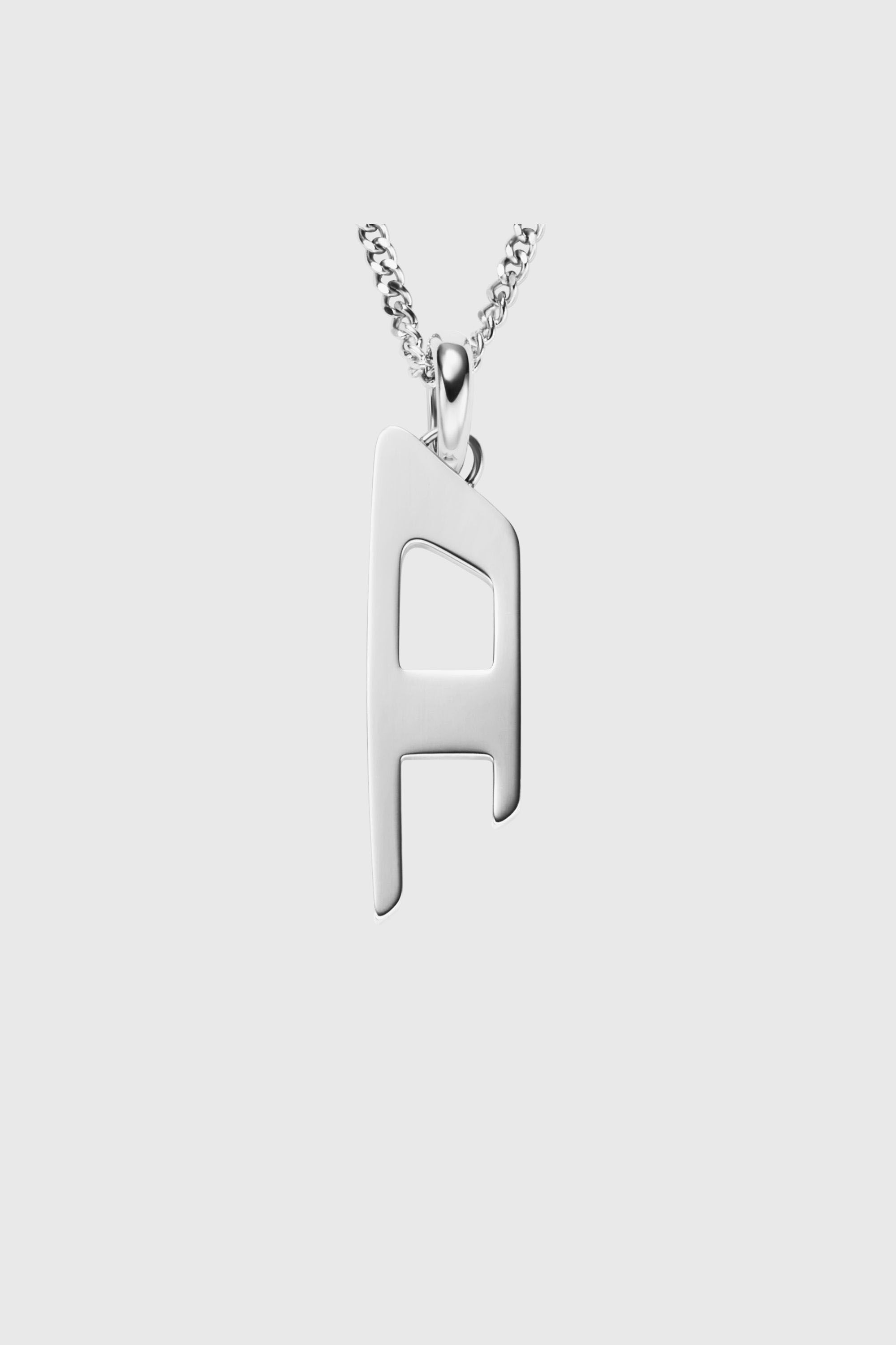 Women's Stainless steel d logo pendant necklace | Silver | Diesel