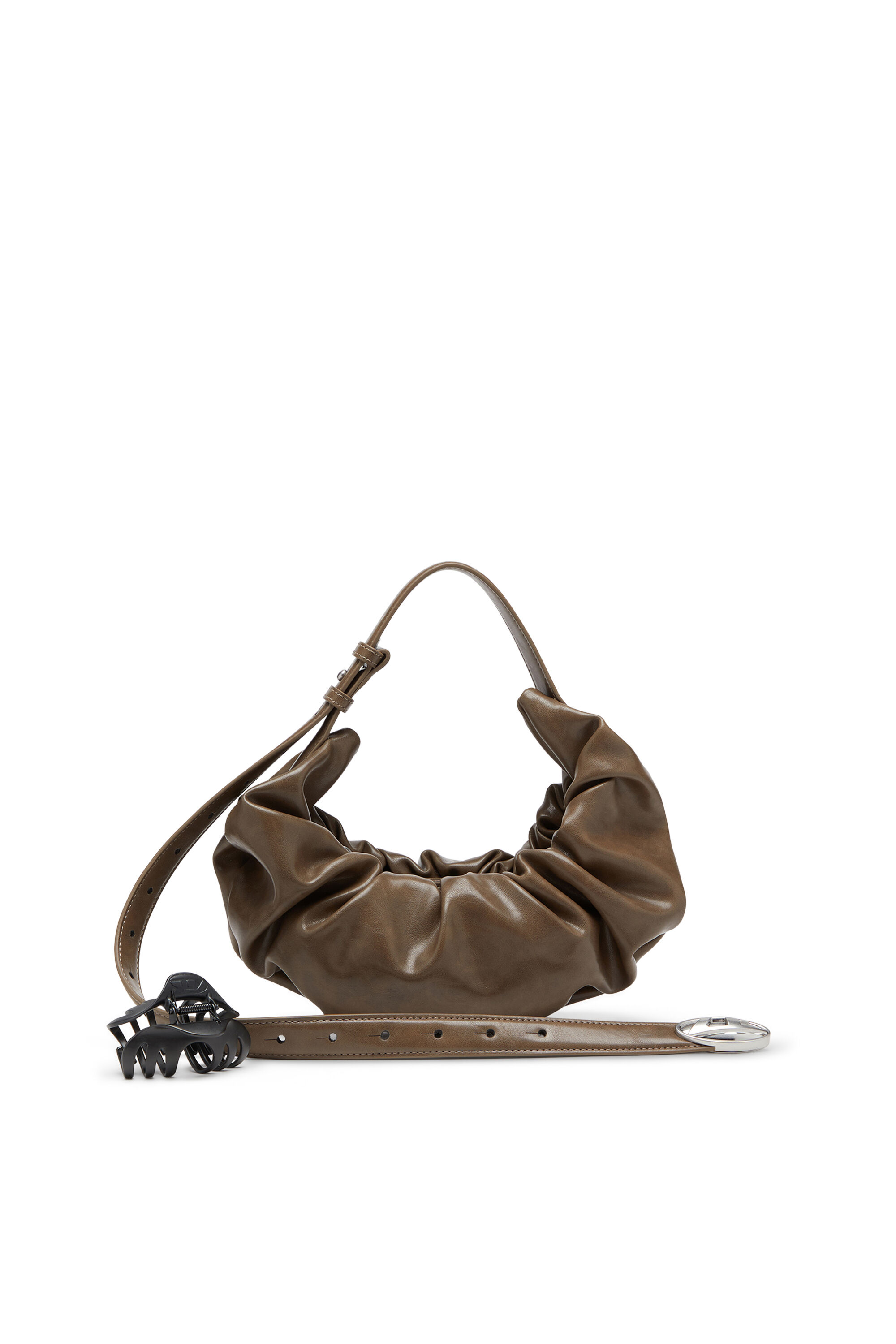 Diesel - GRAB-D HOBO S, Woman's Grab-D S-Small scrunched hobo bag in shiny PU in null - 6