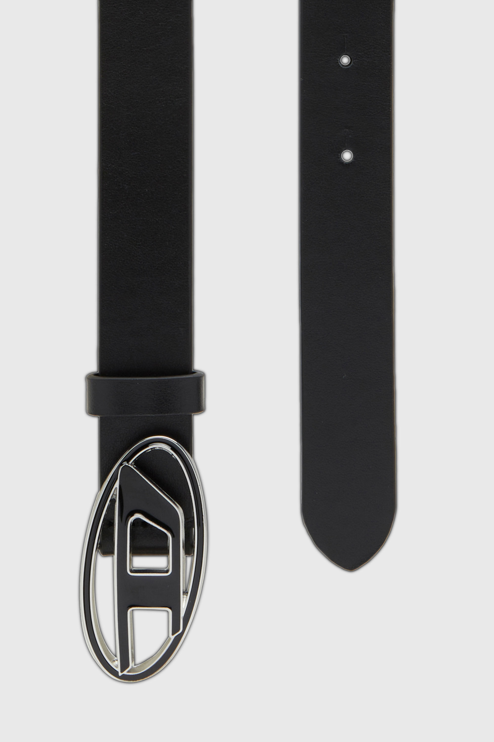 Women's 2.4cm leather belt with enamelled Oval D buckle | Black