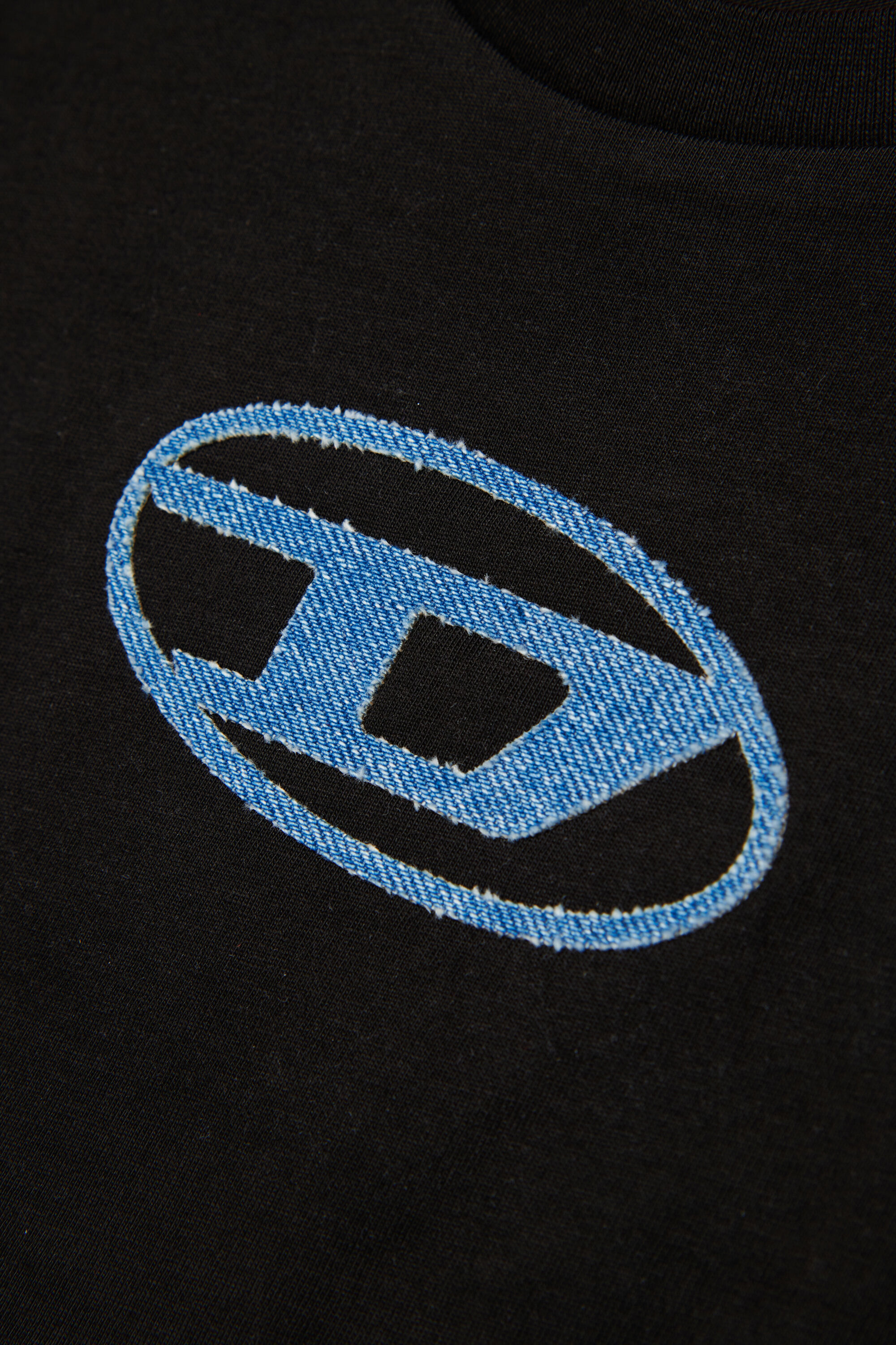 Diesel - TLOGY OVER, Man's Cotton T-shirt with denim Oval D in Black - 4