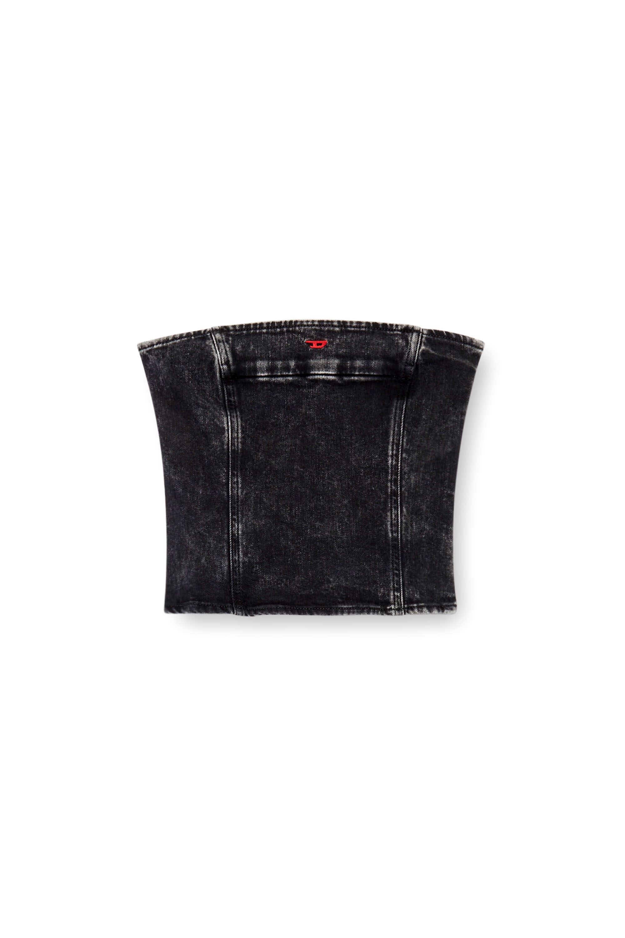Women's Tube top in comfort denim | Black | Diesel {{Country}}