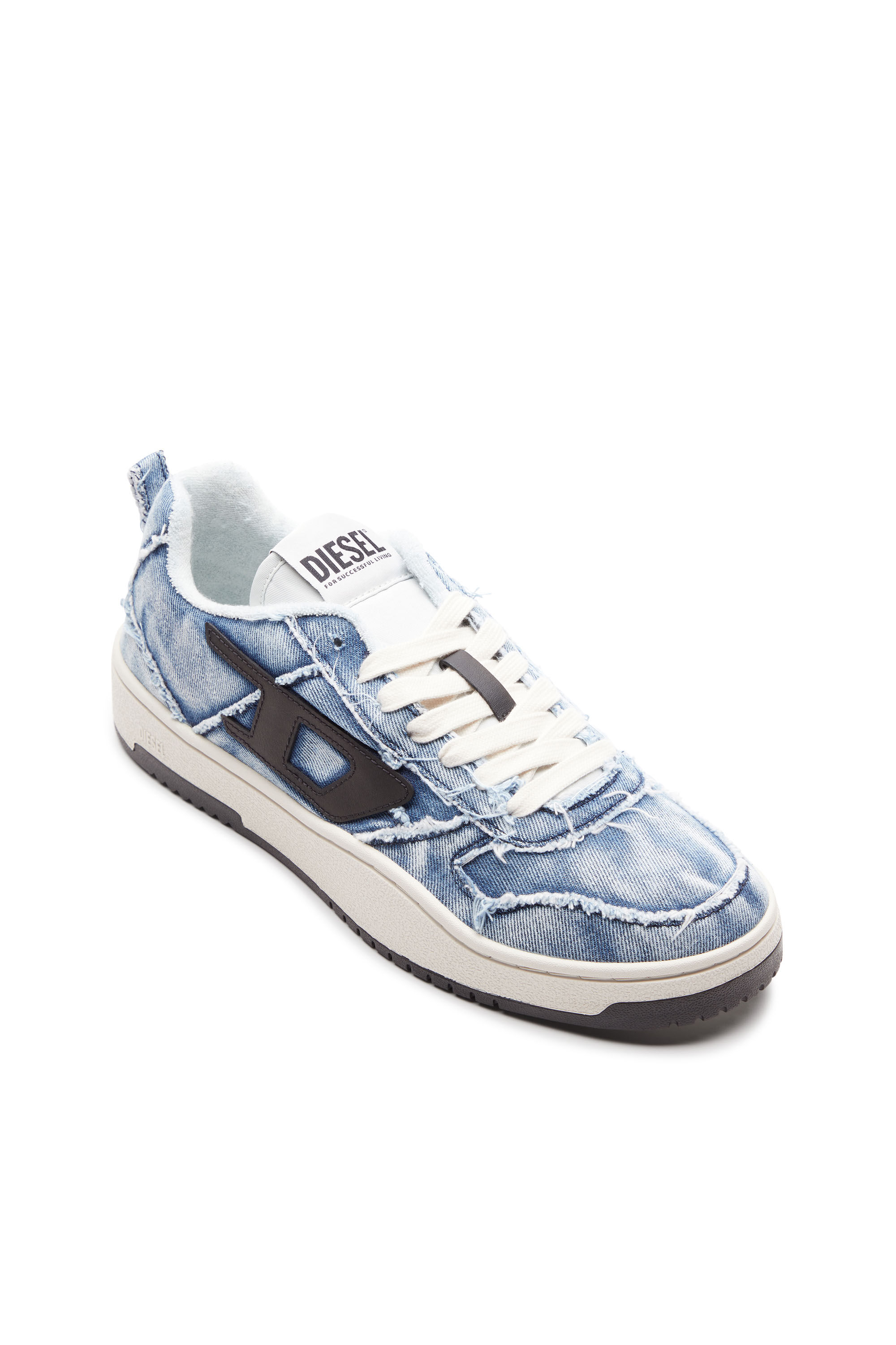 Men s S Ukiyo Low Low top sneakers in frayed denim Blue Diesel