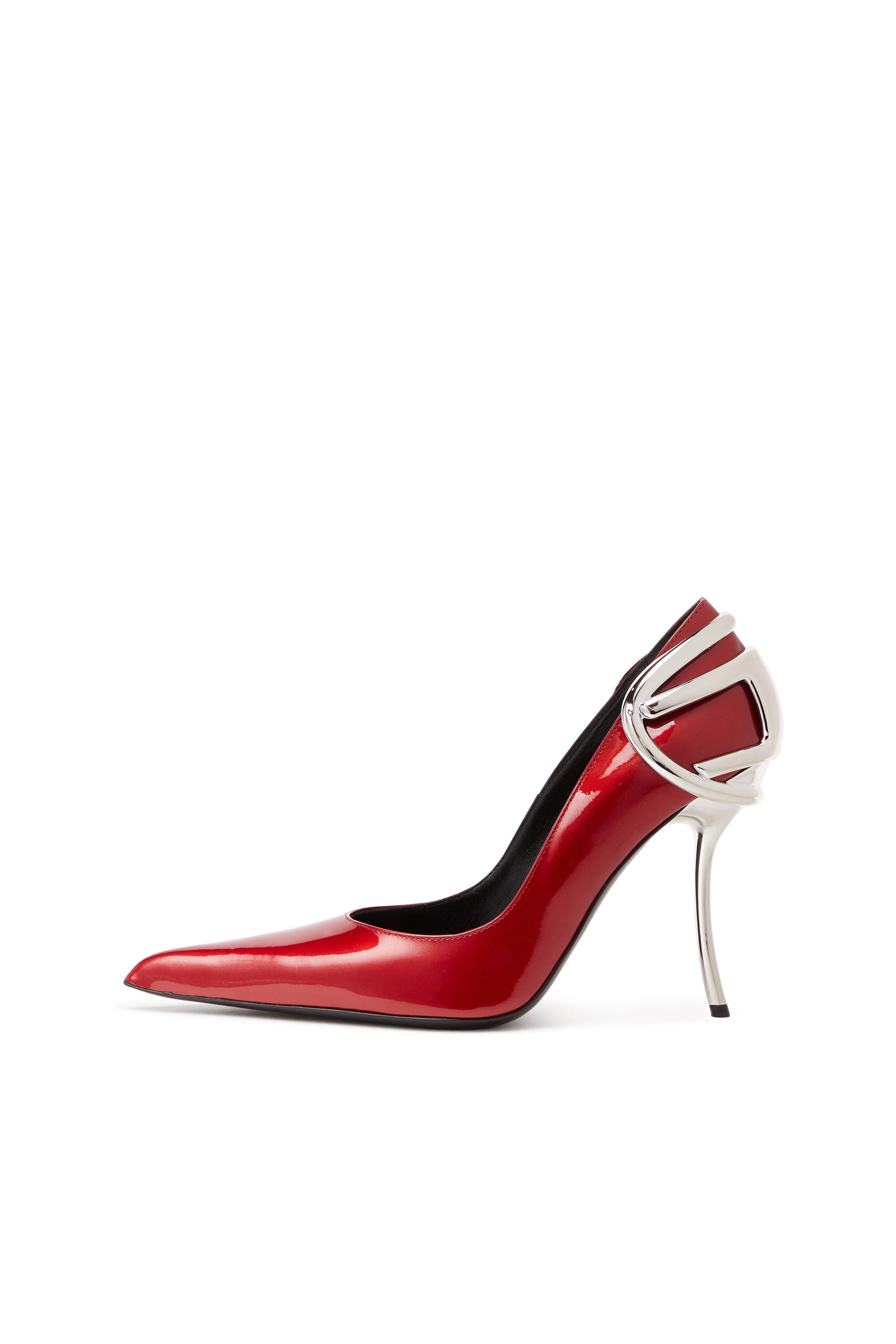 パンプス DIESEL Y03426 P8399 HA891 Pumps patent leather with curved Women's D-Ten&Half-Glossy pumps with curved heel | Black
