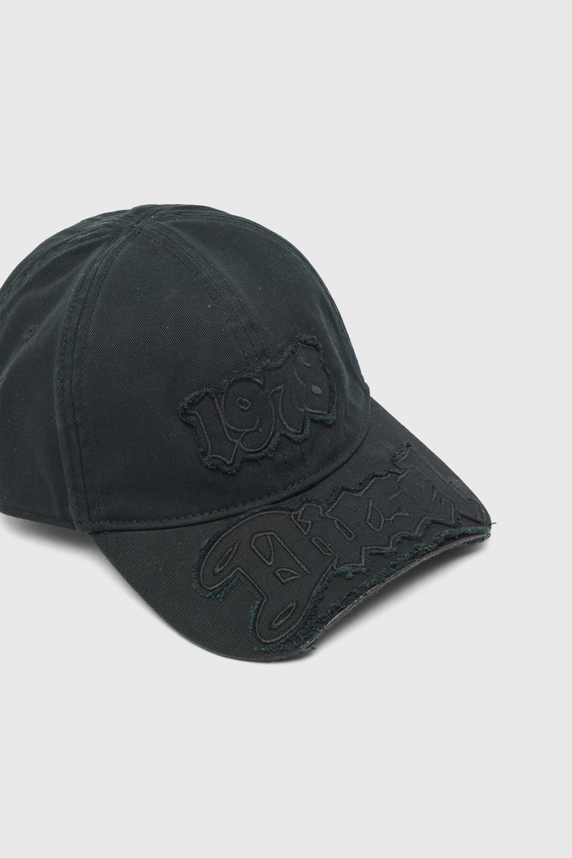 Diesel - C-RENEL, Unisex's Baseball cap with frayed logo patches in Black - 3