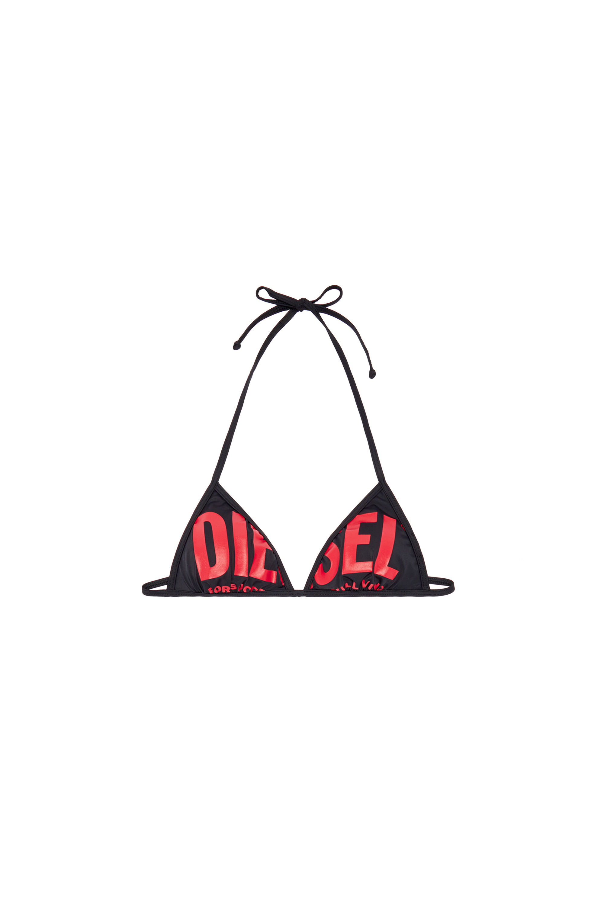 Women's Triangle bikini top with oversized logo | Black | Diesel