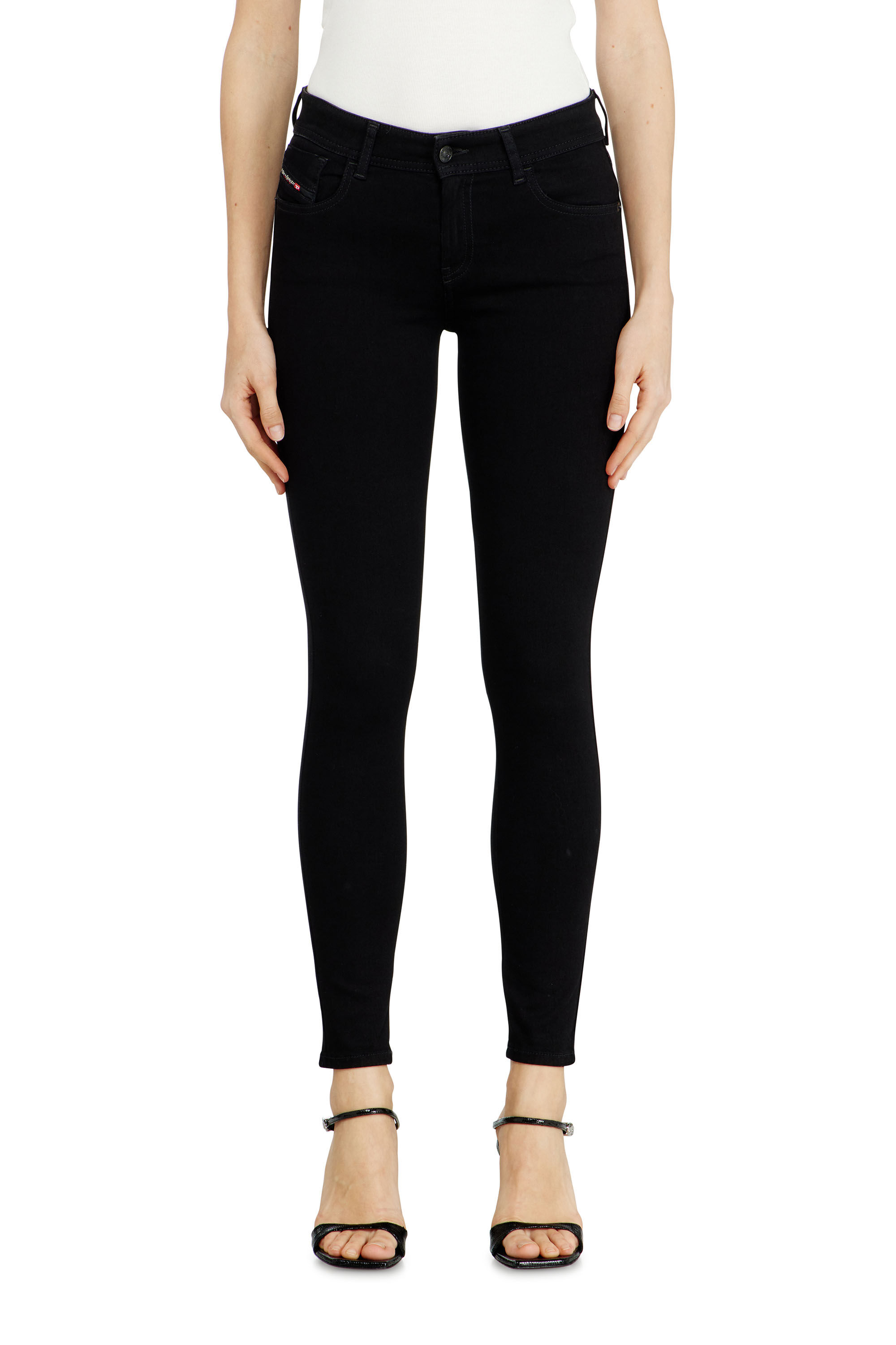 2017 SLANDY Woman: Super skinny Jeans regular waist | Black/Dark