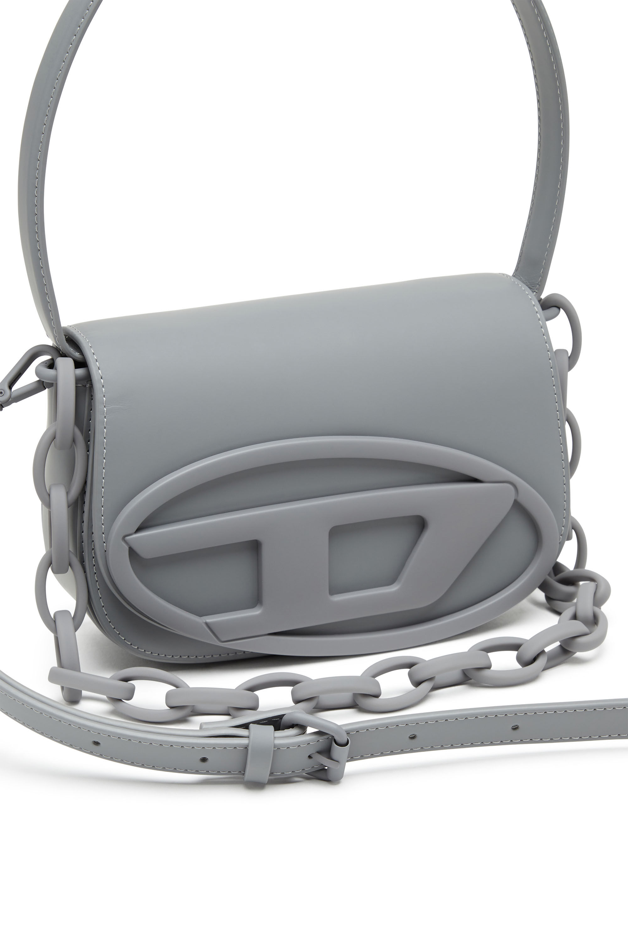 Women's 1DR - Iconic shoulder bag in matte leather | Grey | Diesel