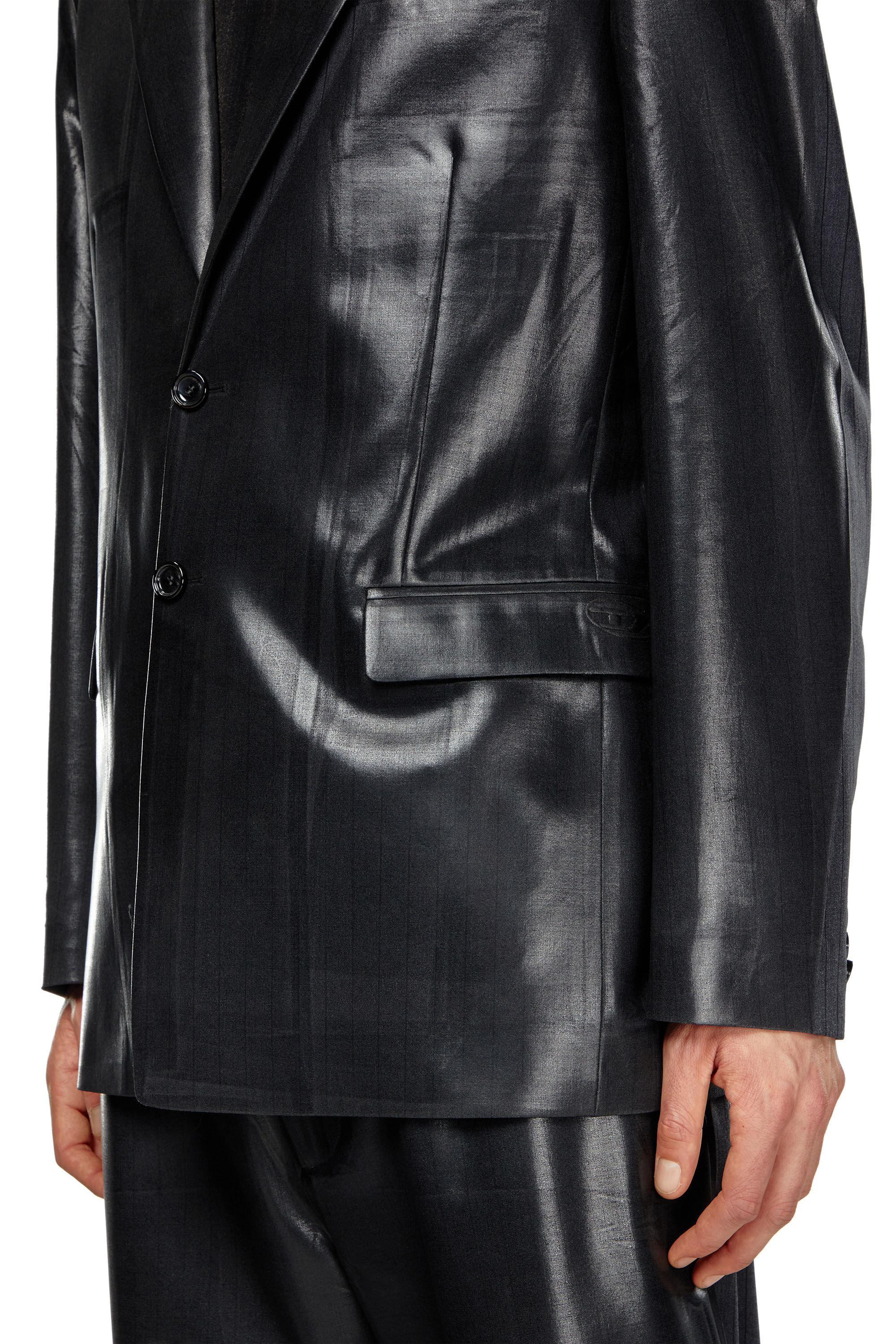 人気ランキング1位～（売れ筋商品） blazer Pinstripe Men's with Diesel | Black | front coated ジャケット・アウター
